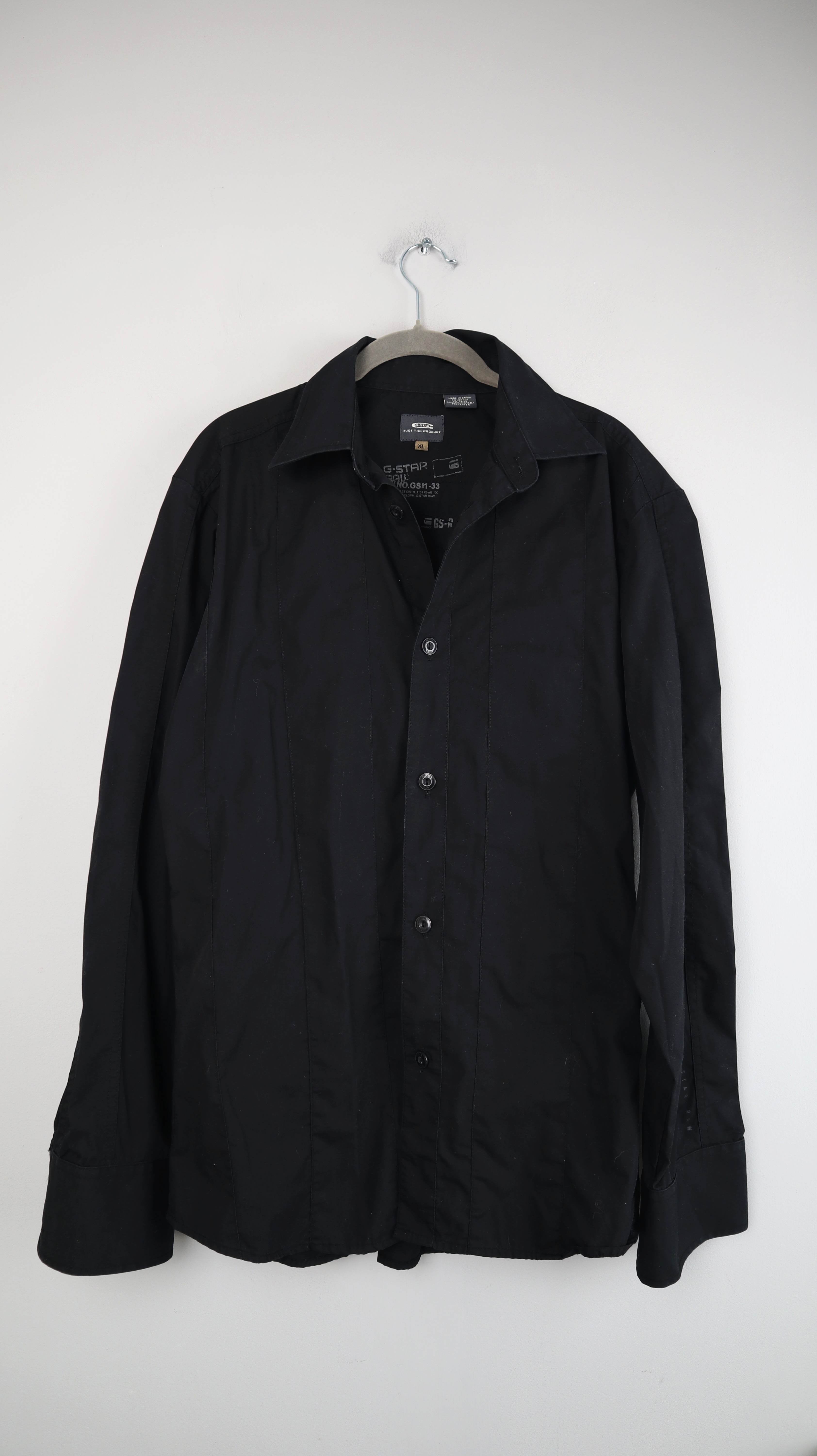 G-Star Hemd XL Schwarz langärmlig basic