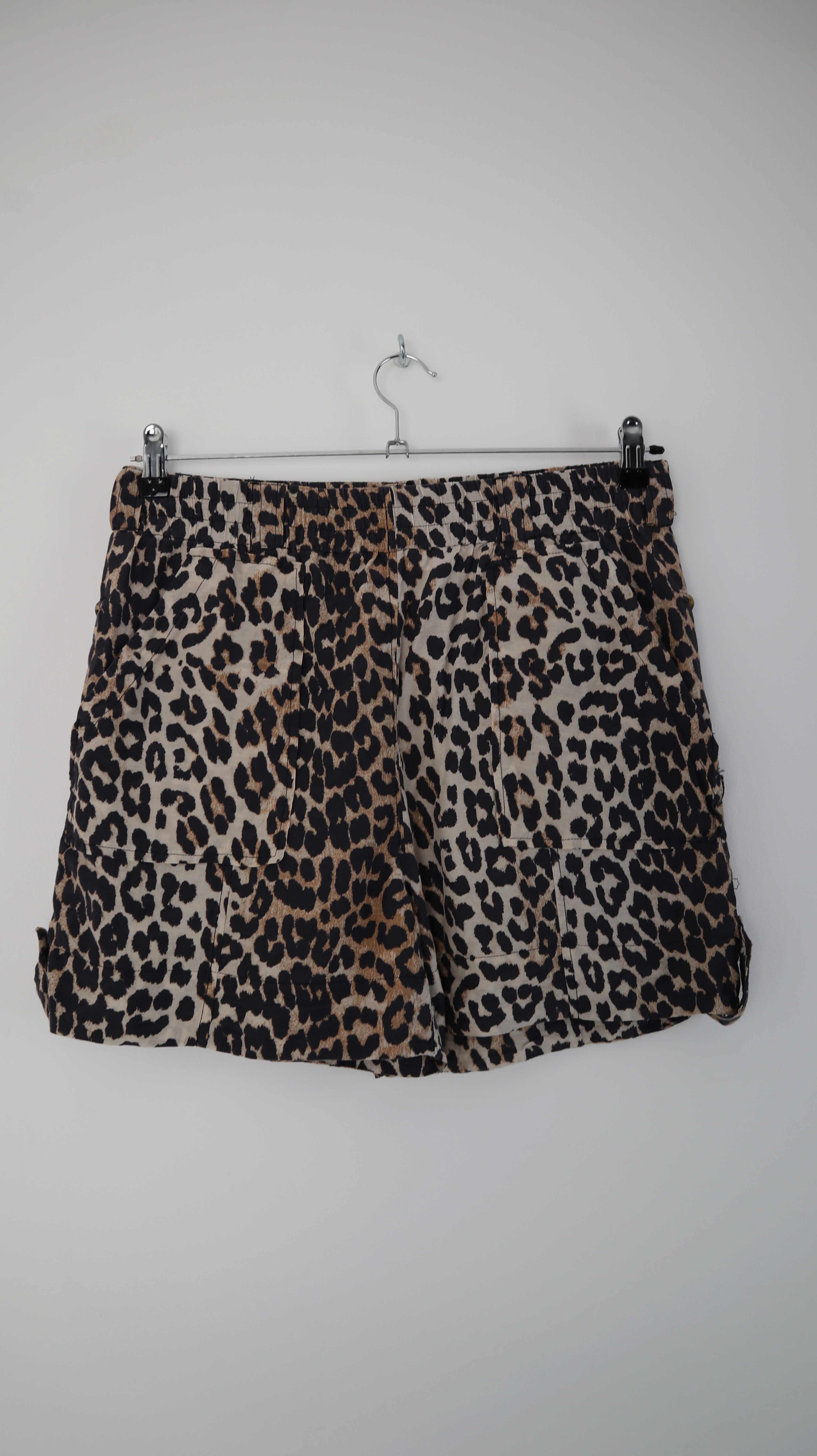 Ganni Hose Braun Leo Leopardenshorts Shorts 40 L Beige animalprint