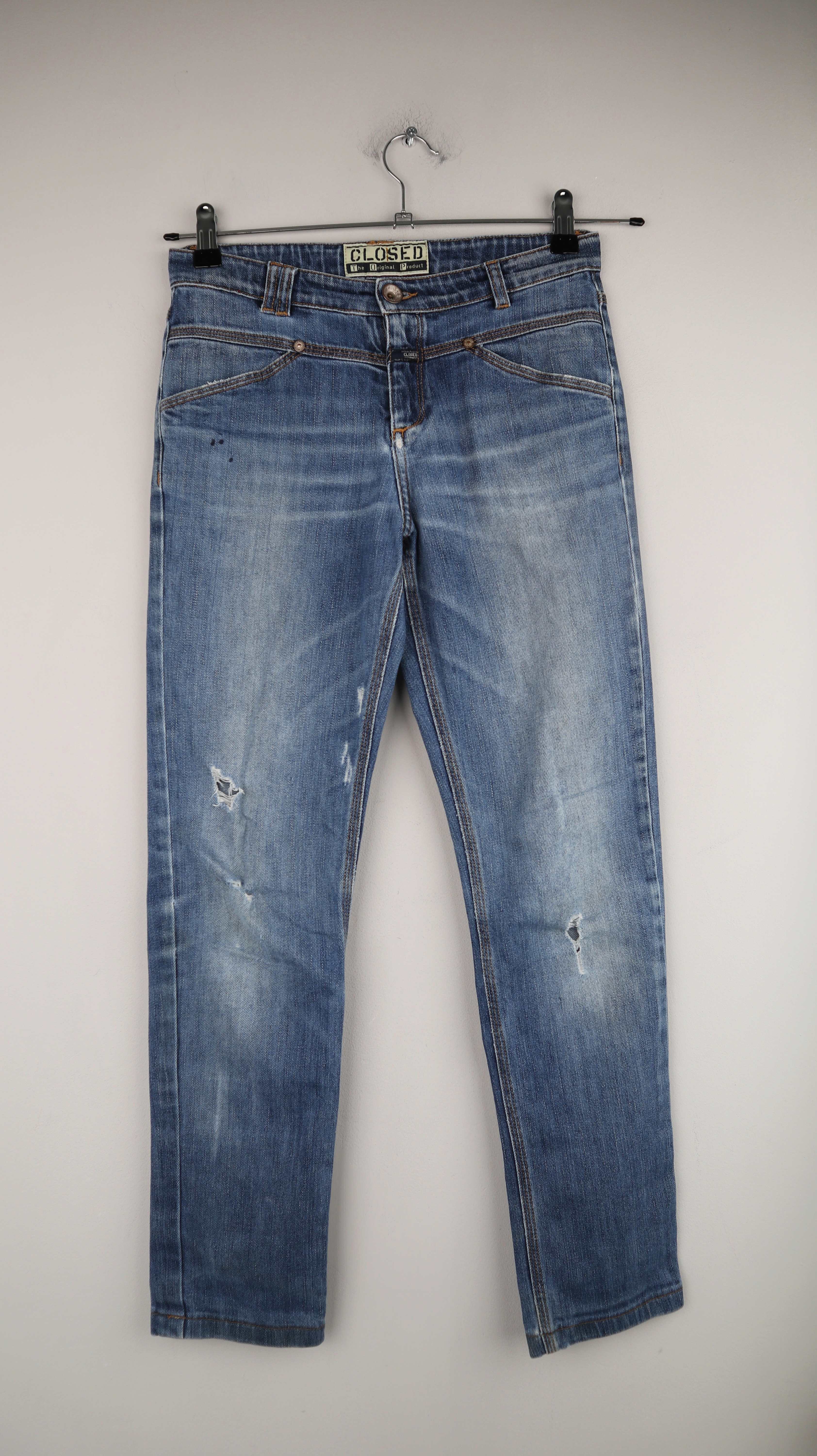 Closed Jeans blau denim ripped 36 S Pedal Star Hose Skinny Röhrenhose