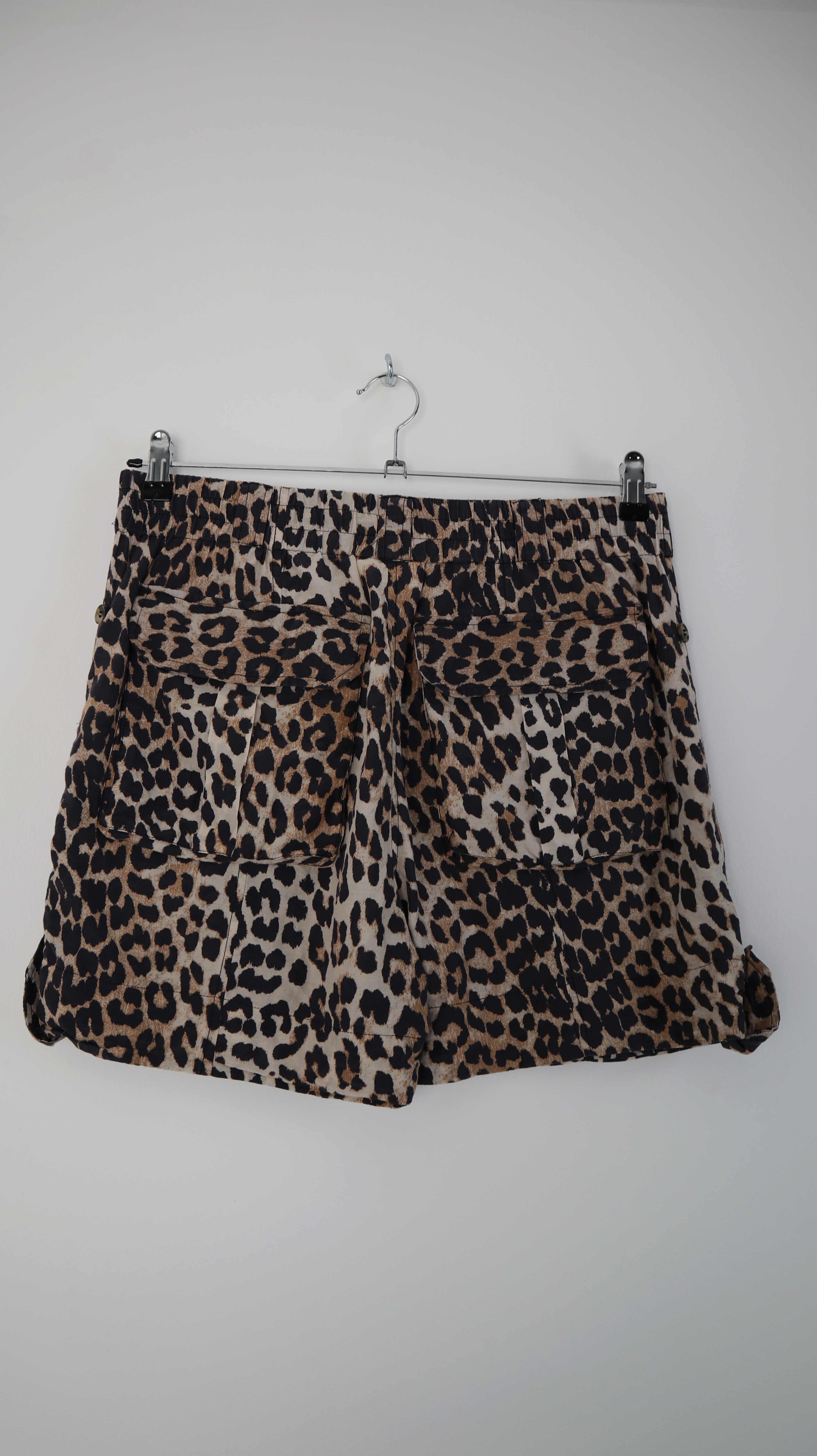 Ganni Hose Braun Leo Leopardenshorts Shorts 40 L Beige animalprint