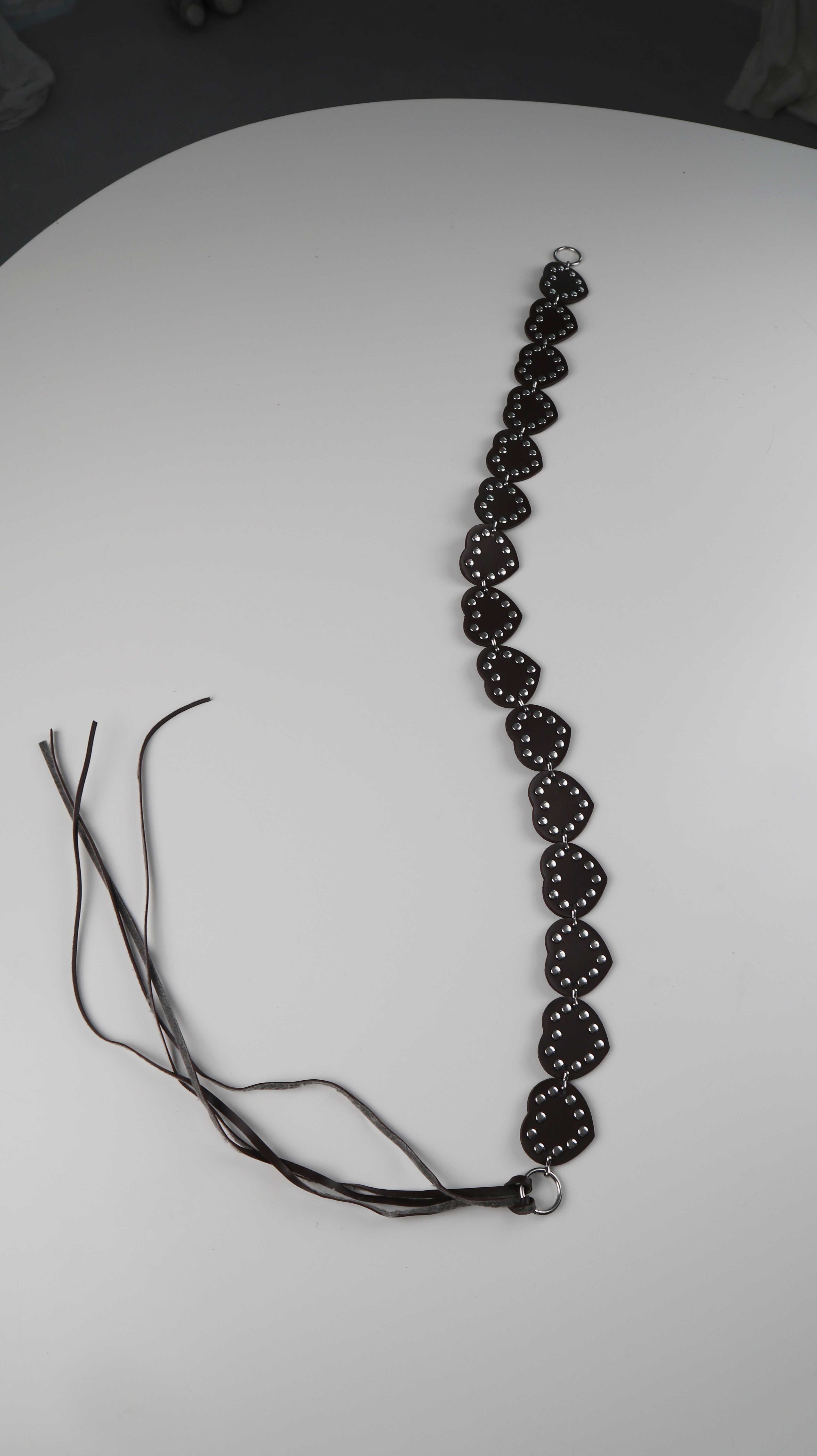 Vintage Y2K Gürtel Braun Herzchengürtel Fransen