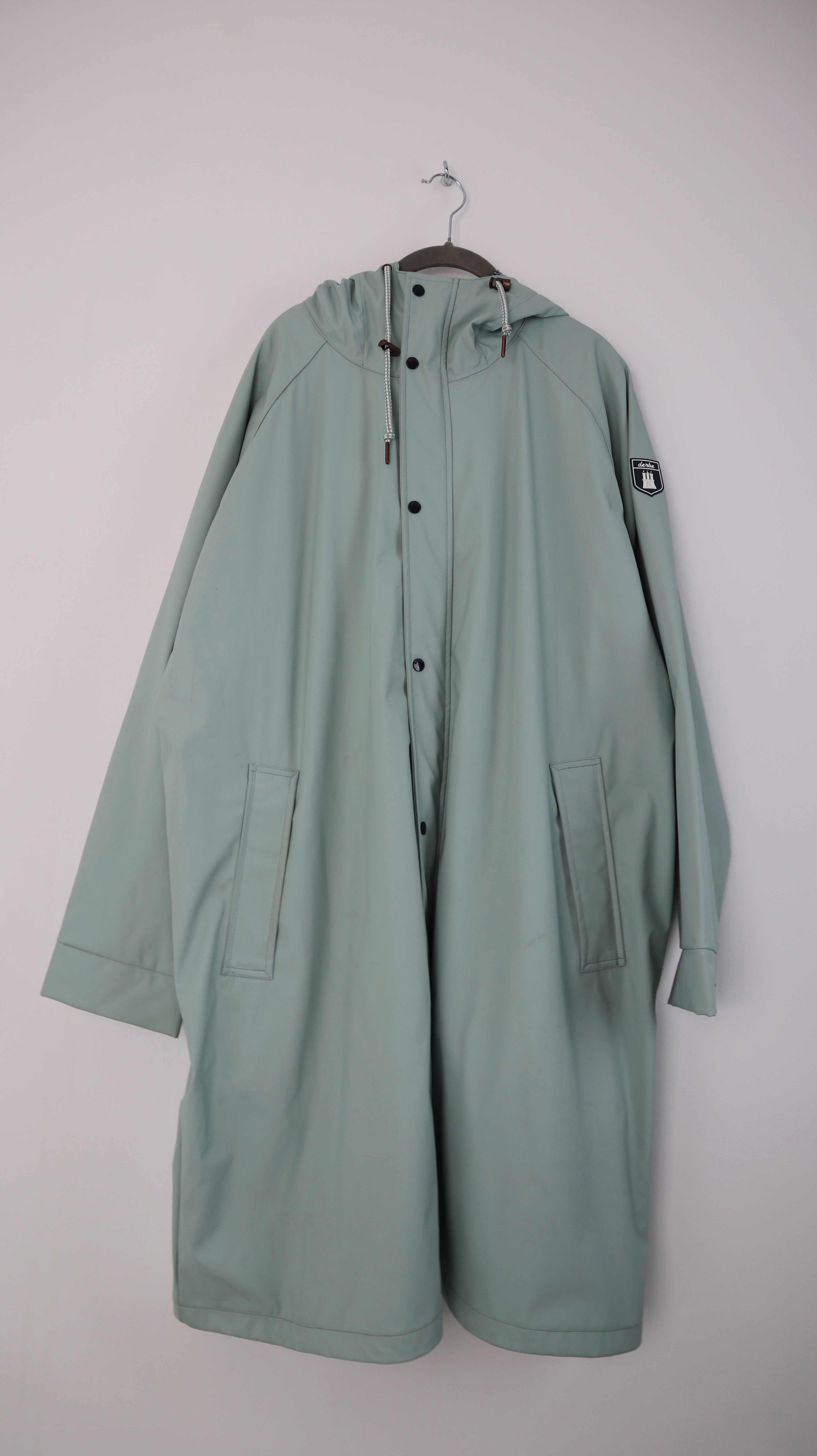 Derbe Hamburg Regenmantel Regenjacke Türkis blau 46 Mantel