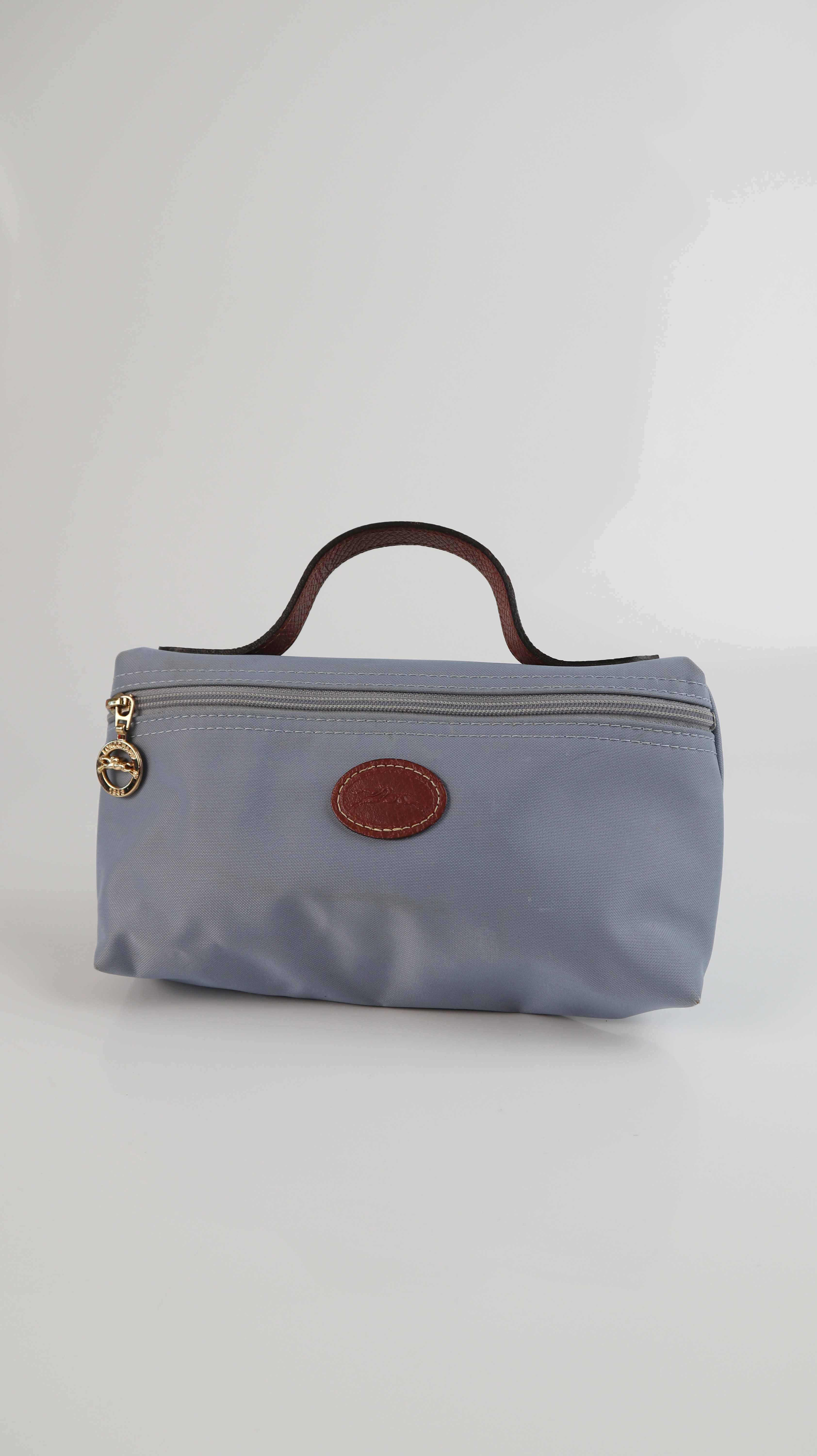 Longchamp Etui Mäppchen Blau Le Pliage Mostarda Kosmetiktasche Tasche