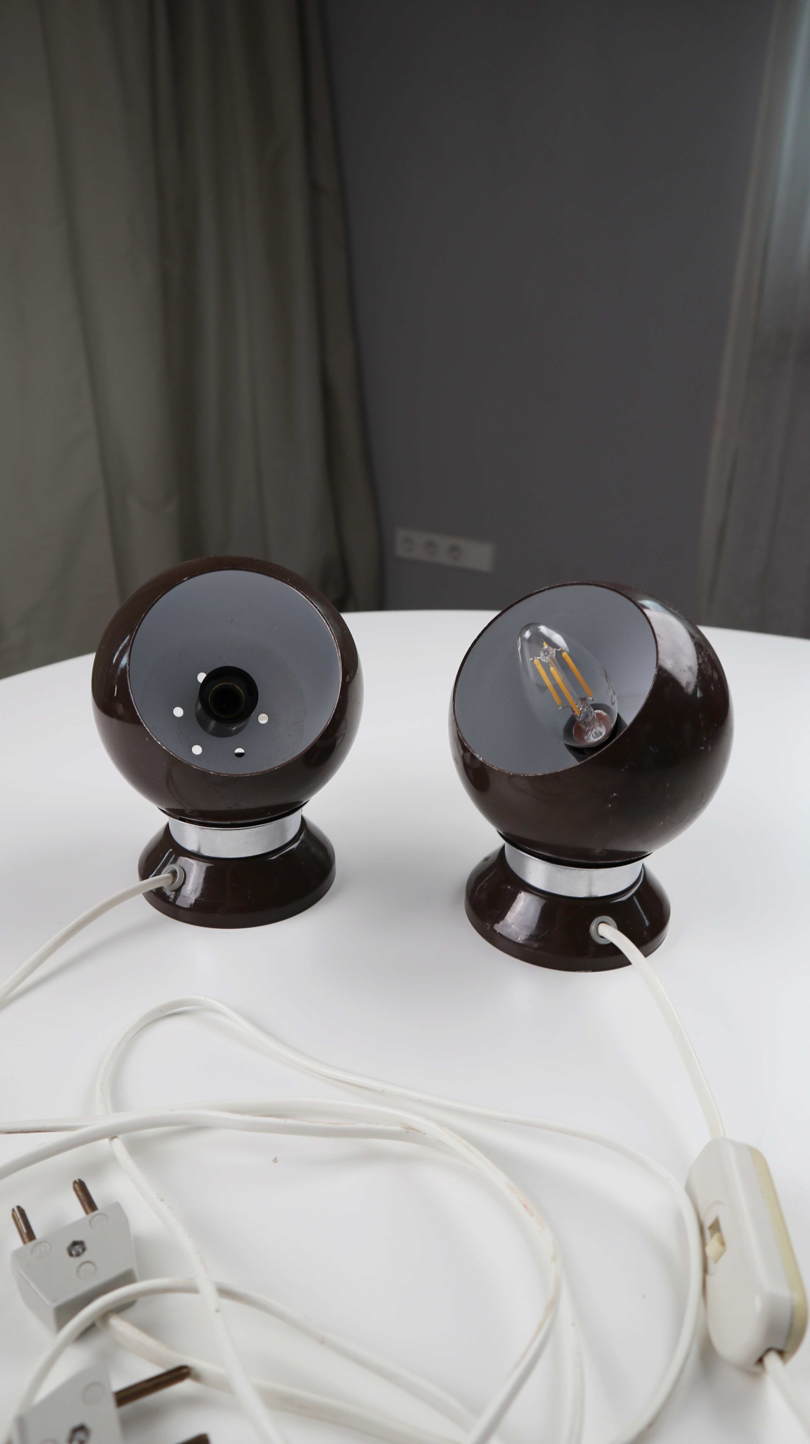 Kugellampen Wandlampen 70er Hamalux braun Hans Jorgen Space Age