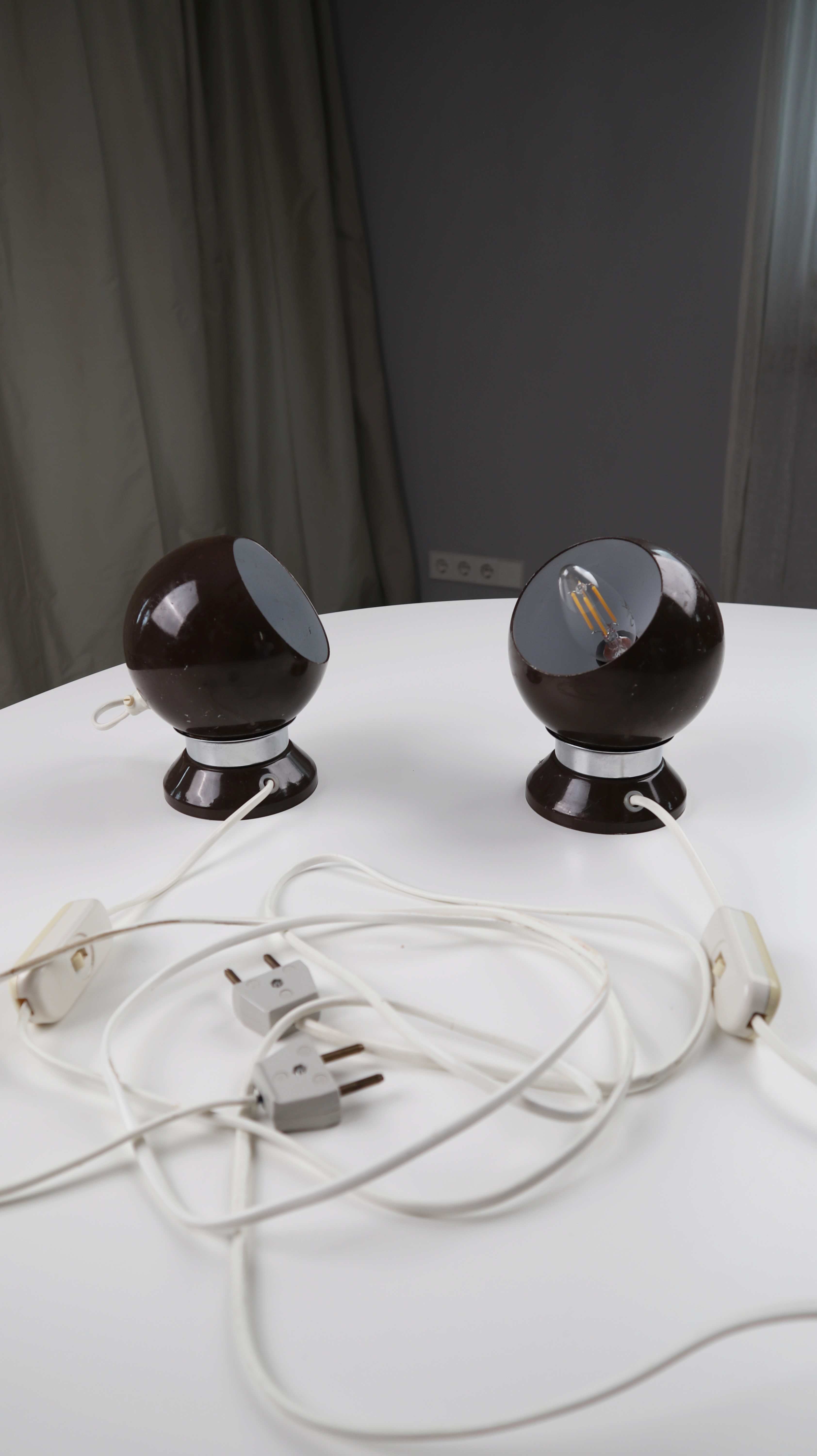 Kugellampen Wandlampen 70er Hamalux braun Hans Jorgen Space Age