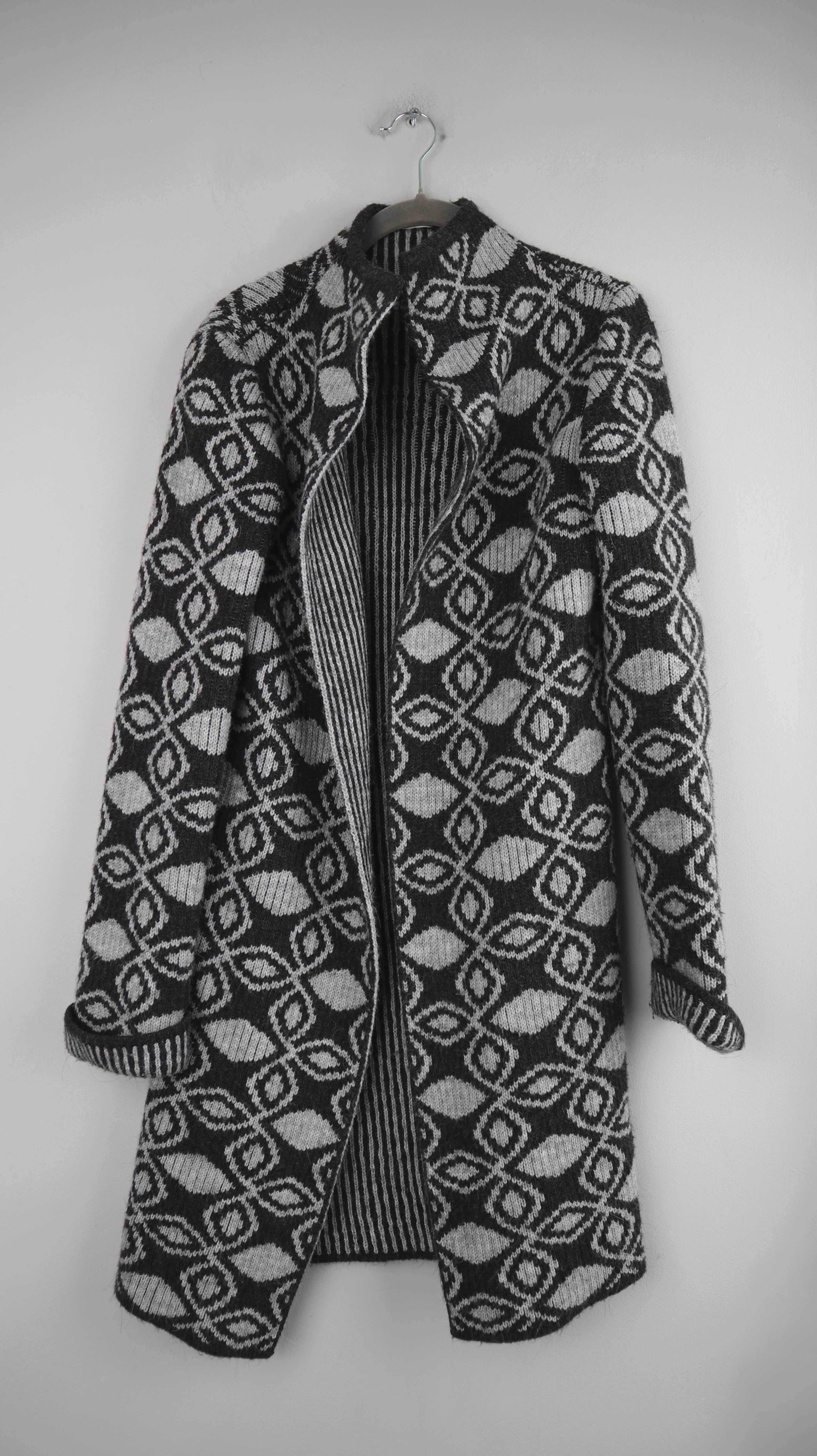 Cocogio Made in Italy Strickjacke Grau Cardigan 36 S Made in Italy Mantel Wasserfall