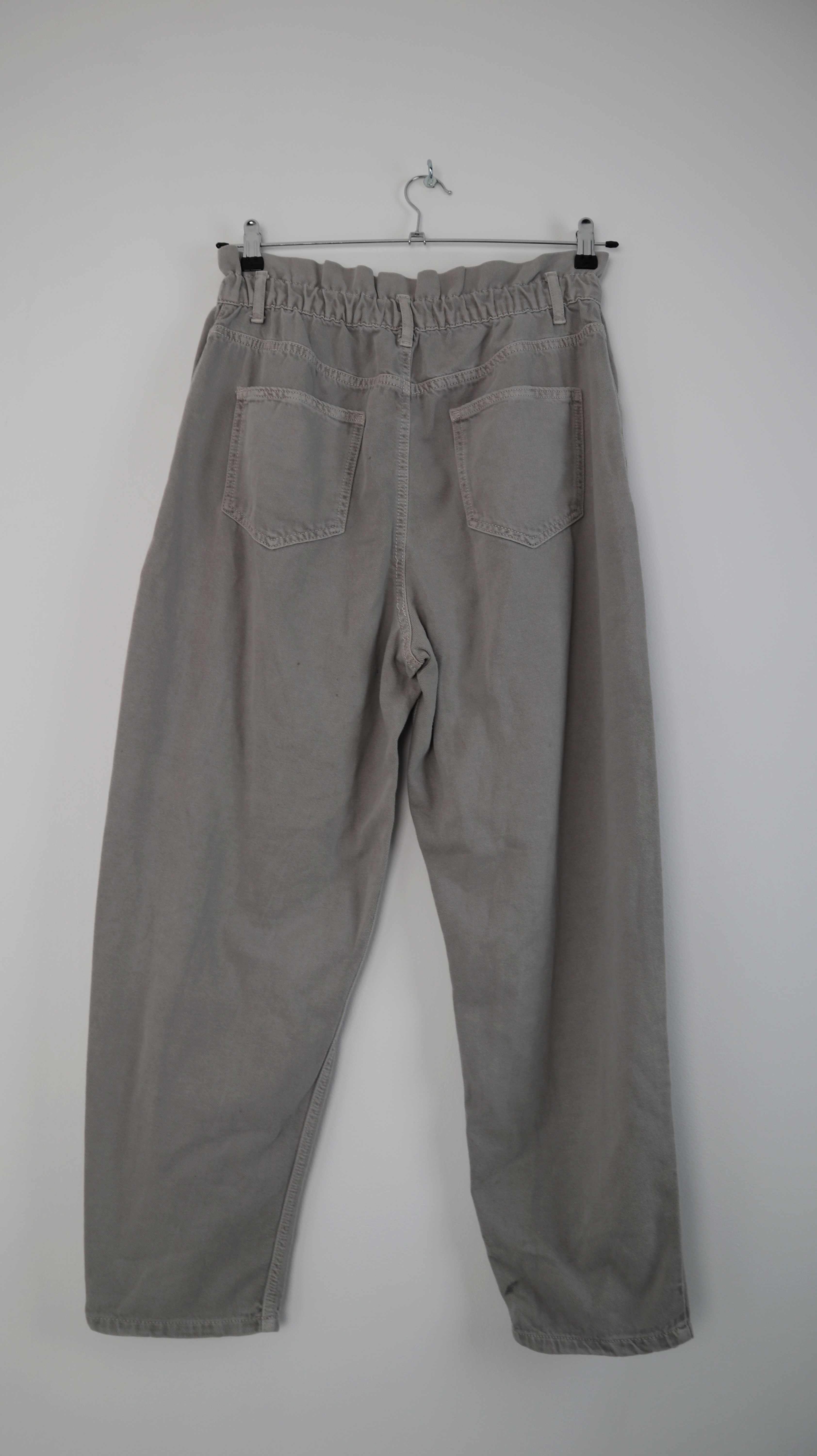 Zara Hose Grau 40 L mid waist Ballonhose basic Hellgrau