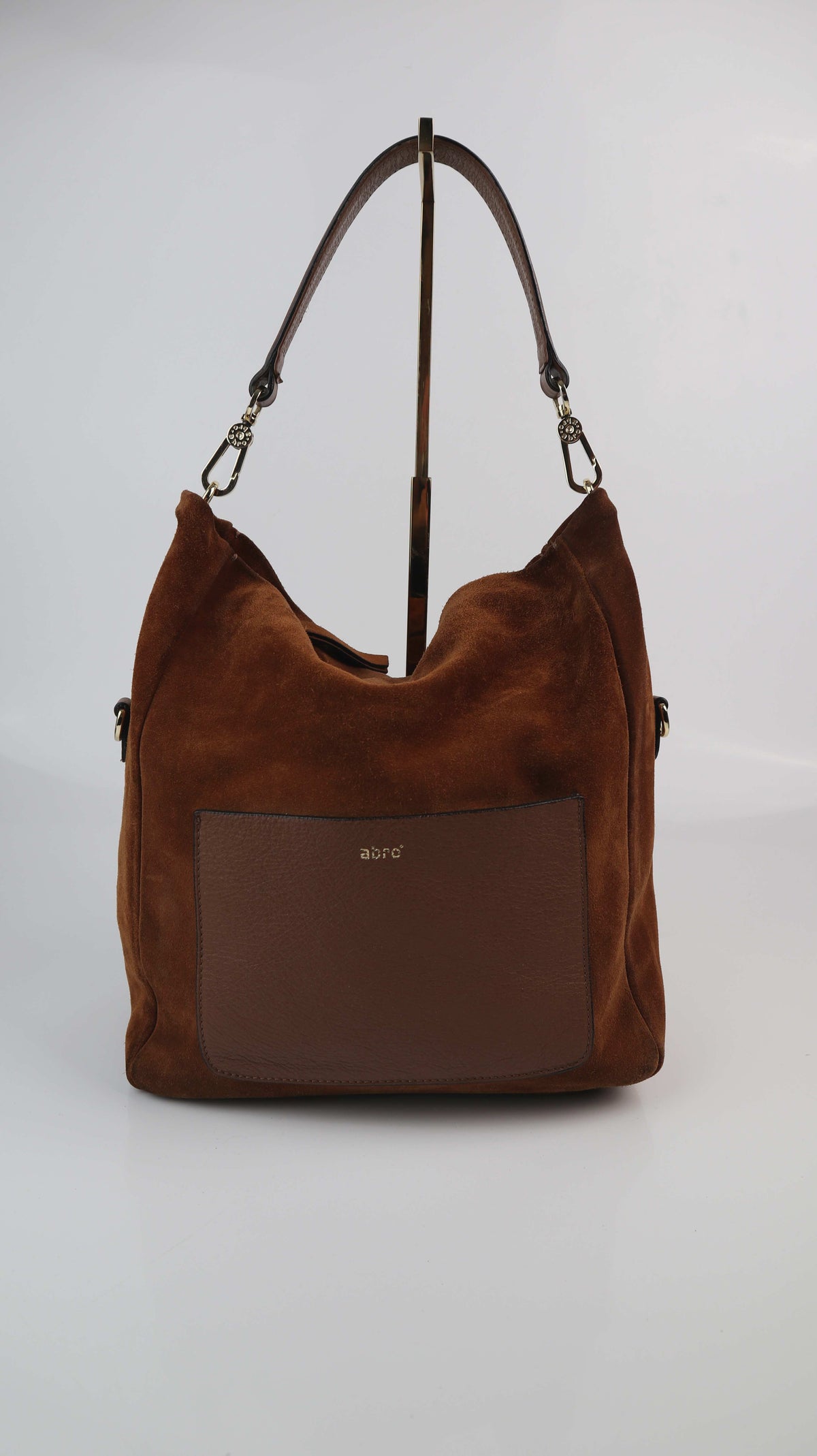 Abro Tasche Ledertasche Wildledertasche braun Schultertasche Suede Cosmo