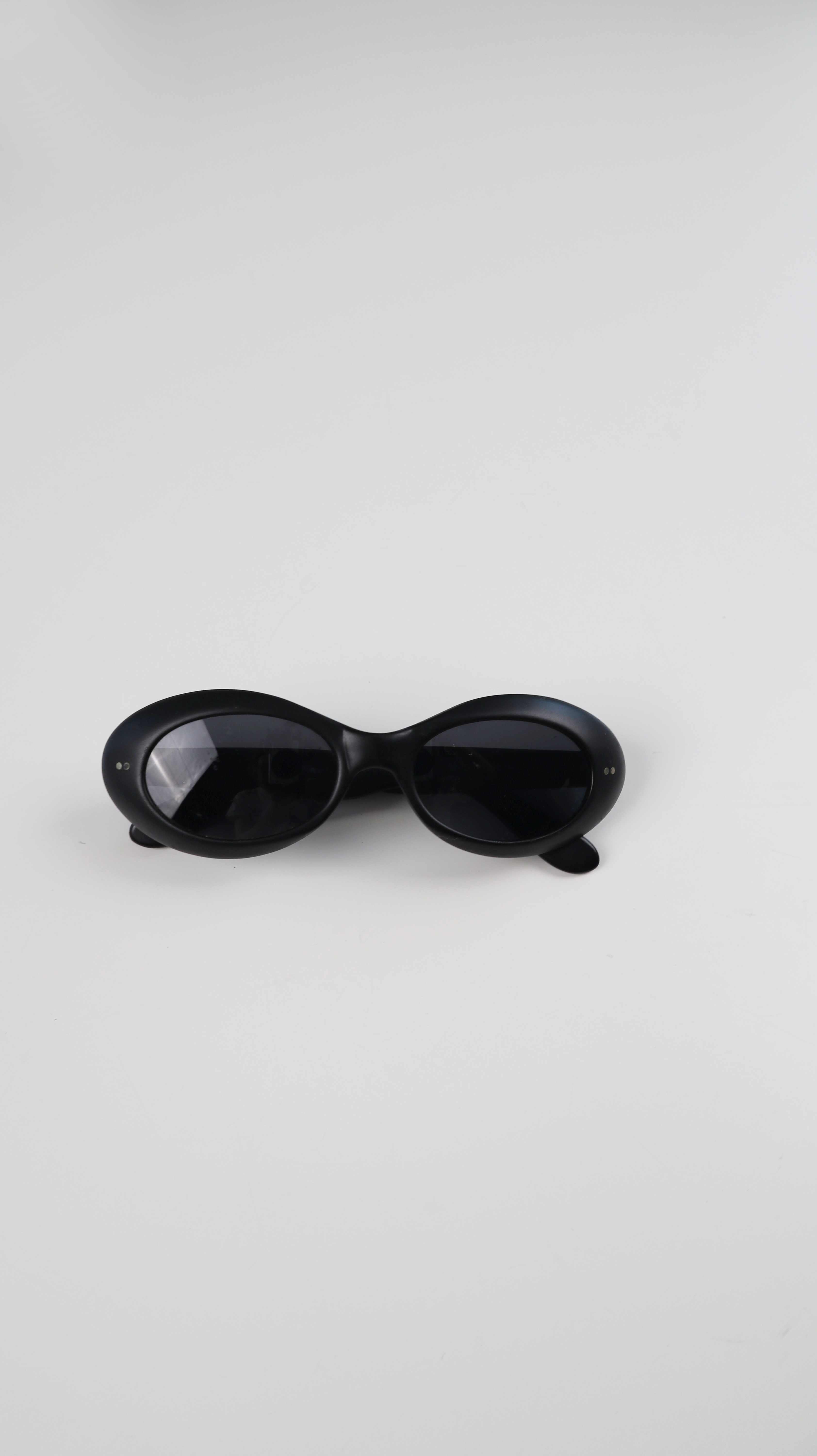 True Vintage Brille Sonnenbrille schwarz oval 90s 80s