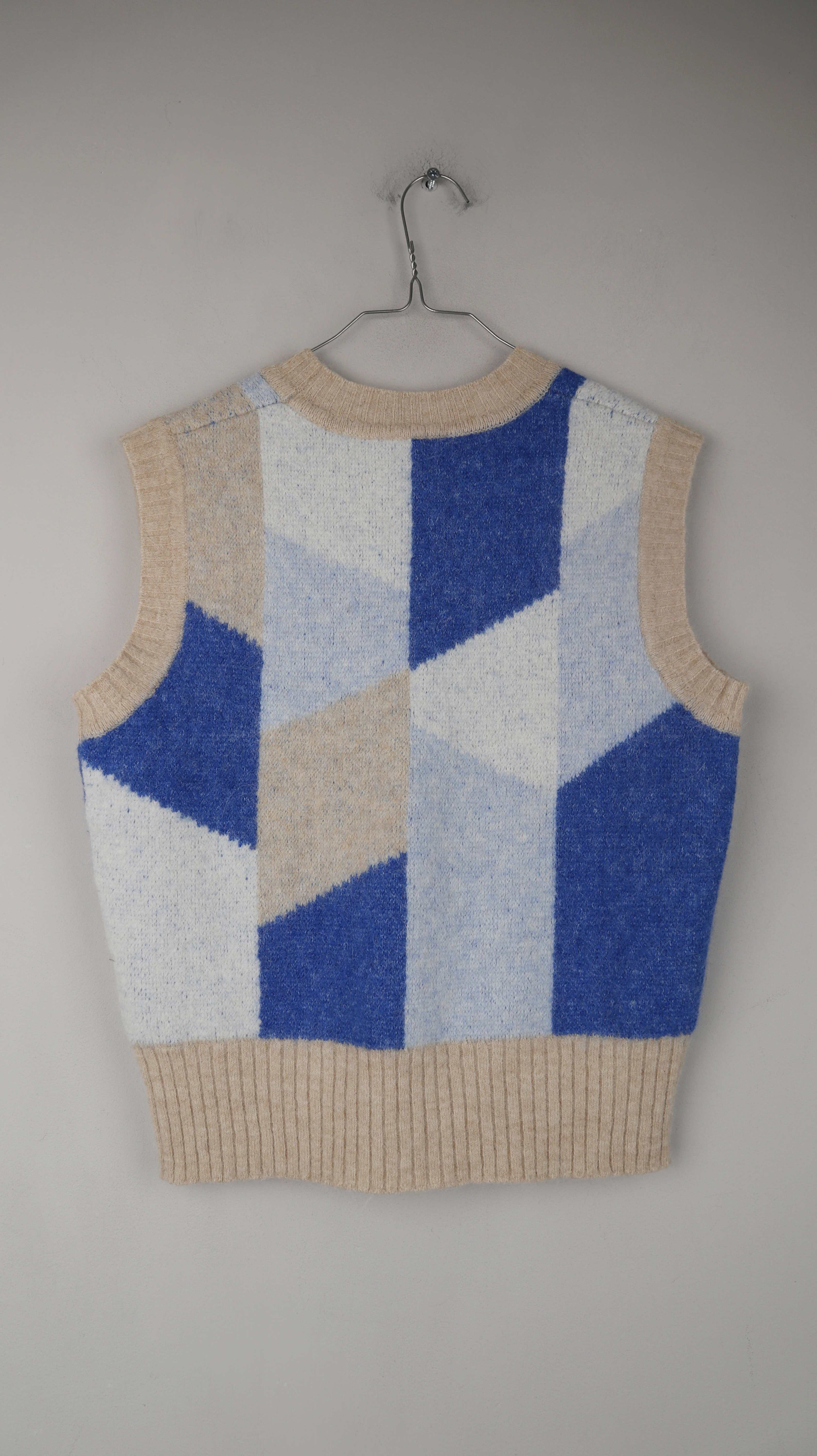 Opus Weste Beige Blau 40 L Petje Cardigan Oberteil Strickweste