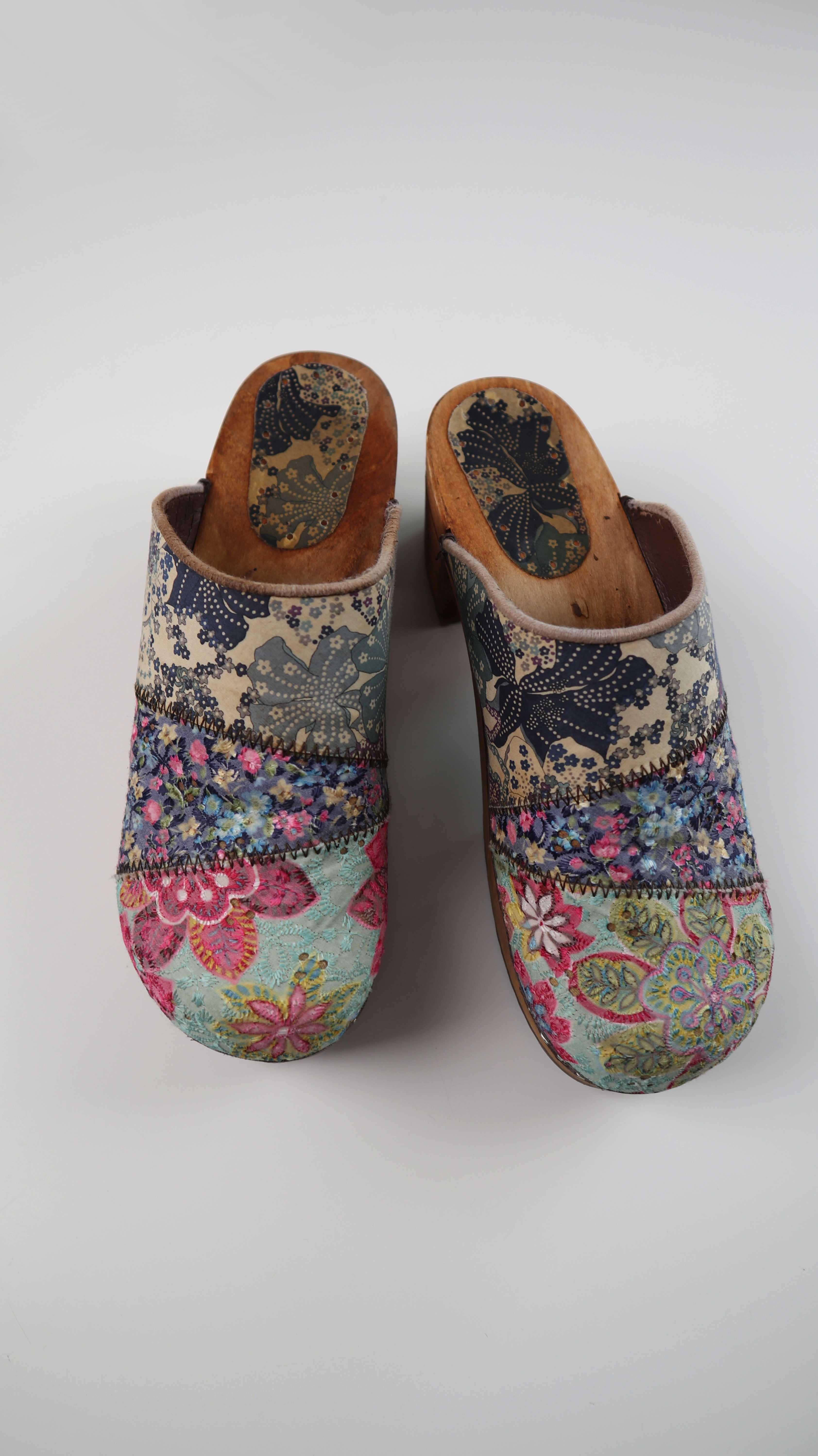 Schwedenclogs Clogs 39 Paisley Muster Sandalen Slipper Loafer Schwedisch