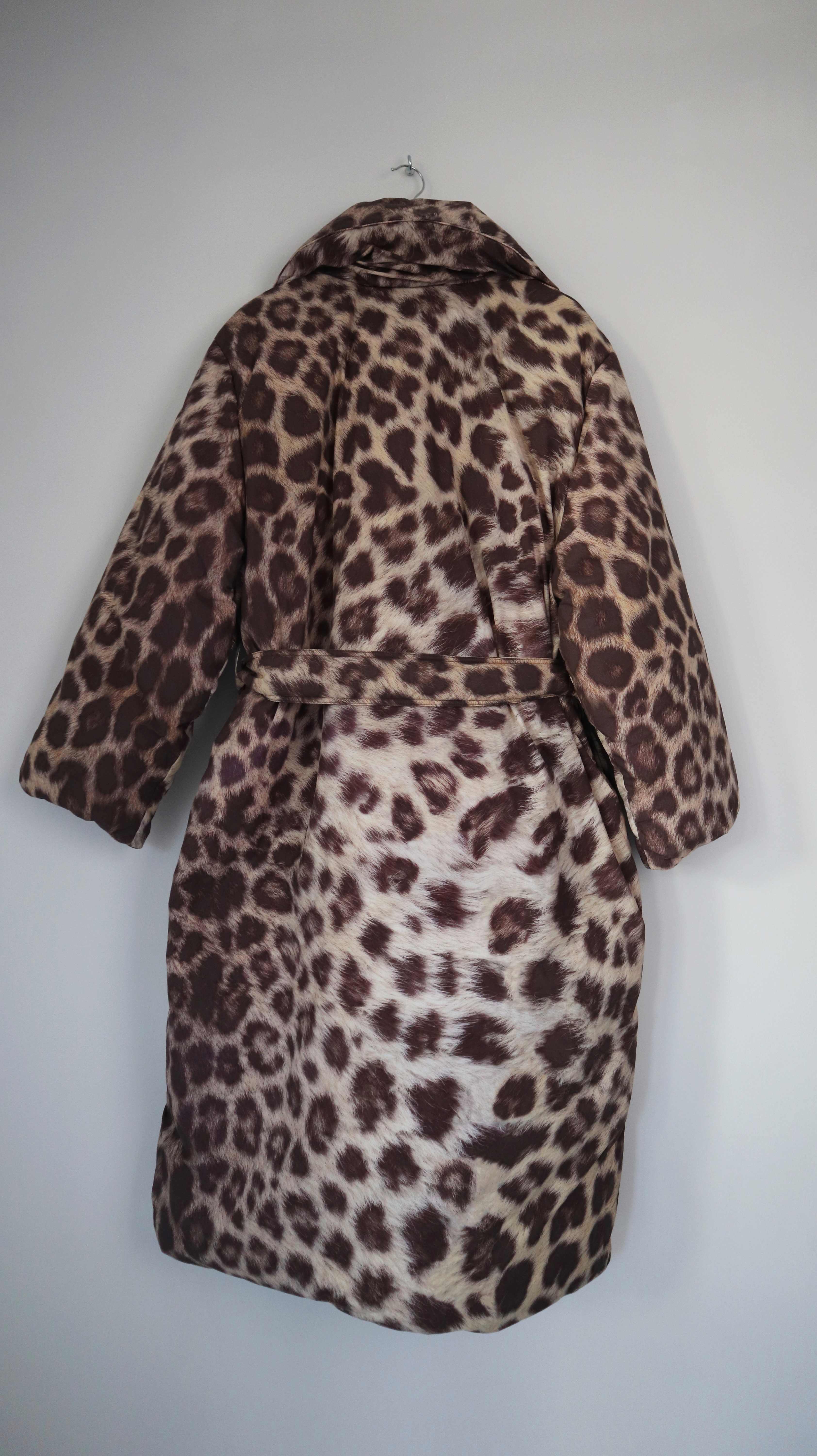 H&M Studio 2024 Collection Leopard Puffer Mantel 38 M Animalprint