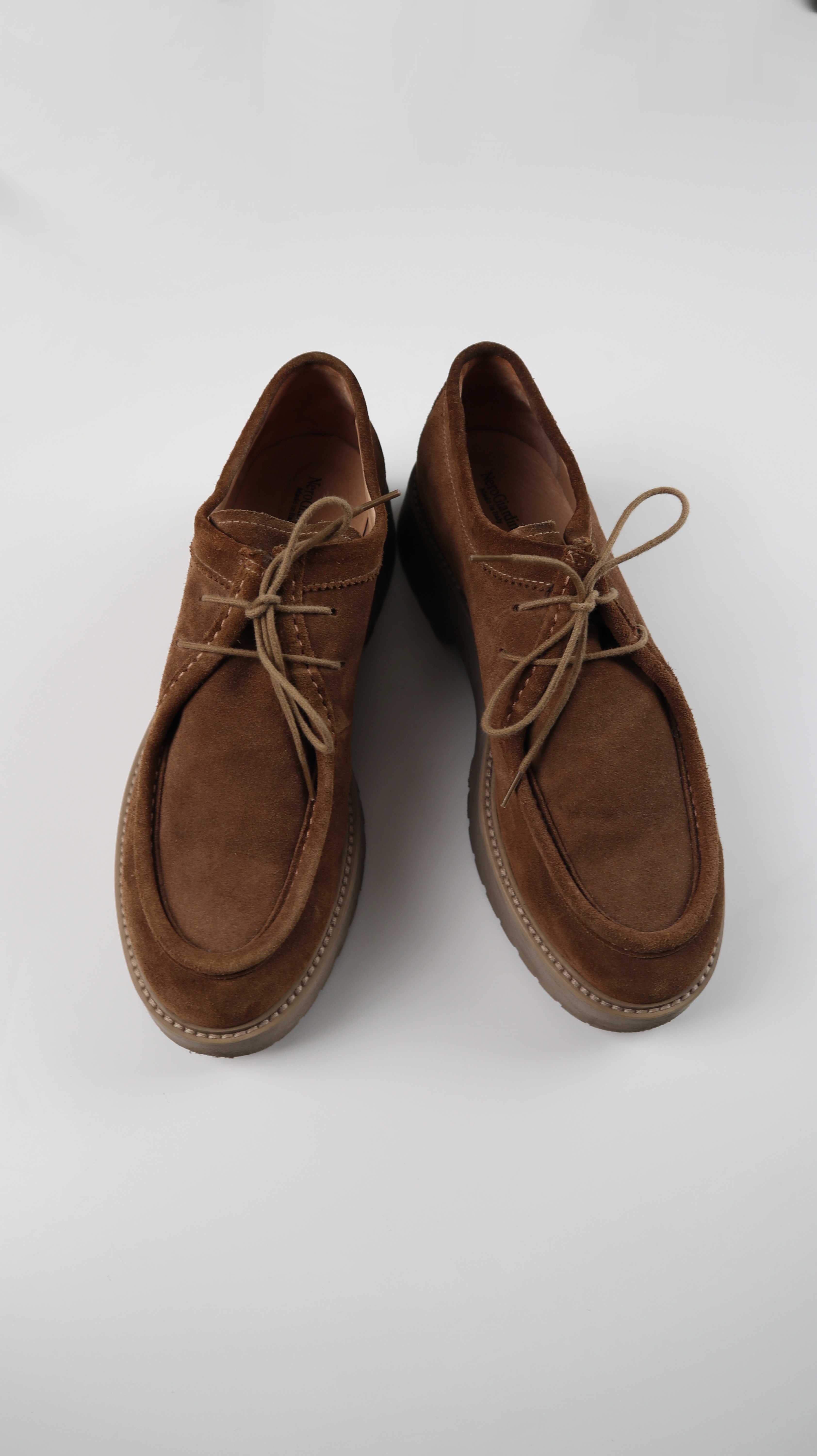 Nero Giardini Schnürschuhe 40 Braun Wildleder Loafer Cognac