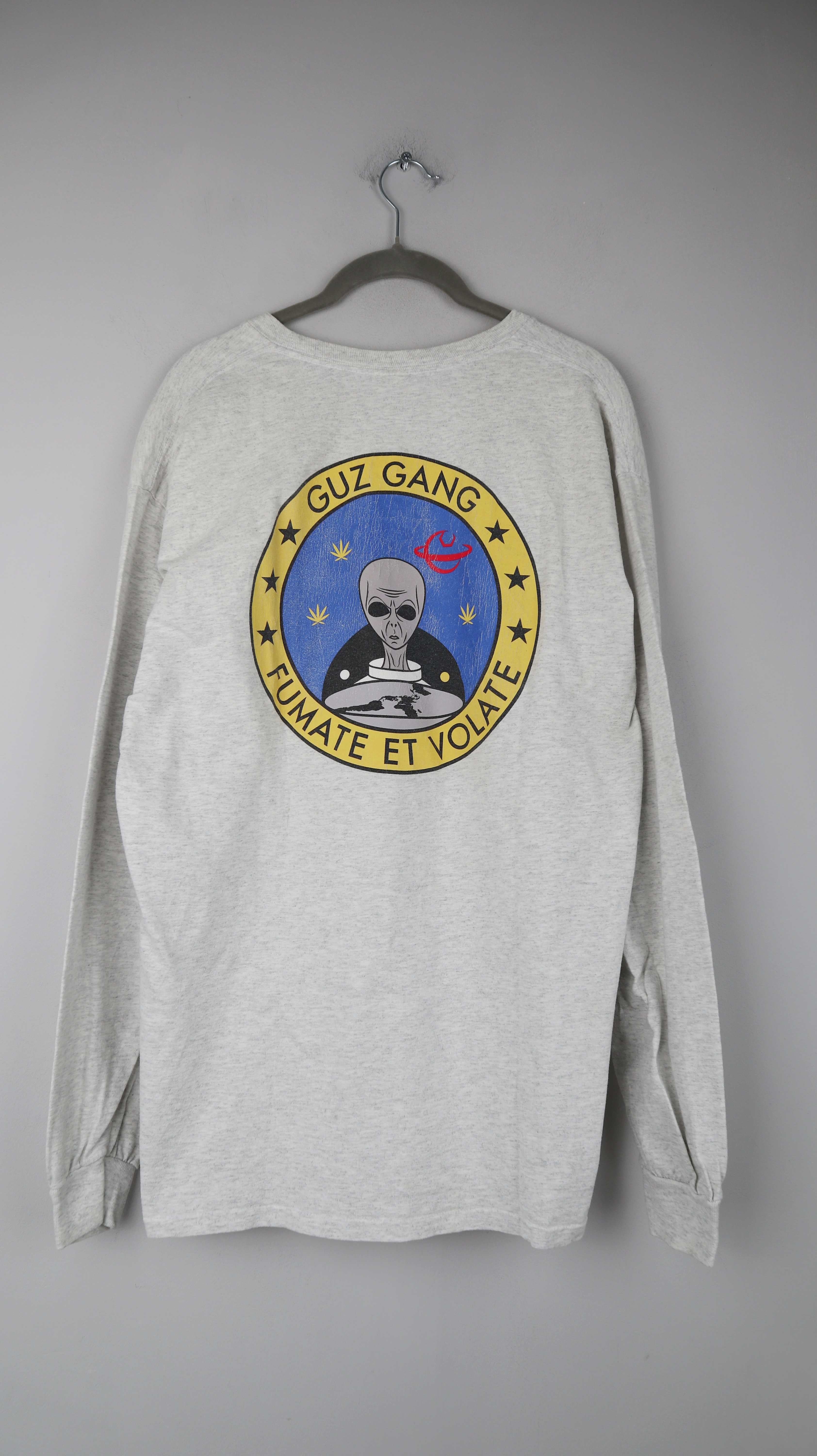 Guz Gang Shirt Longsleeve Grau L Gildan Vintage Retro Alien