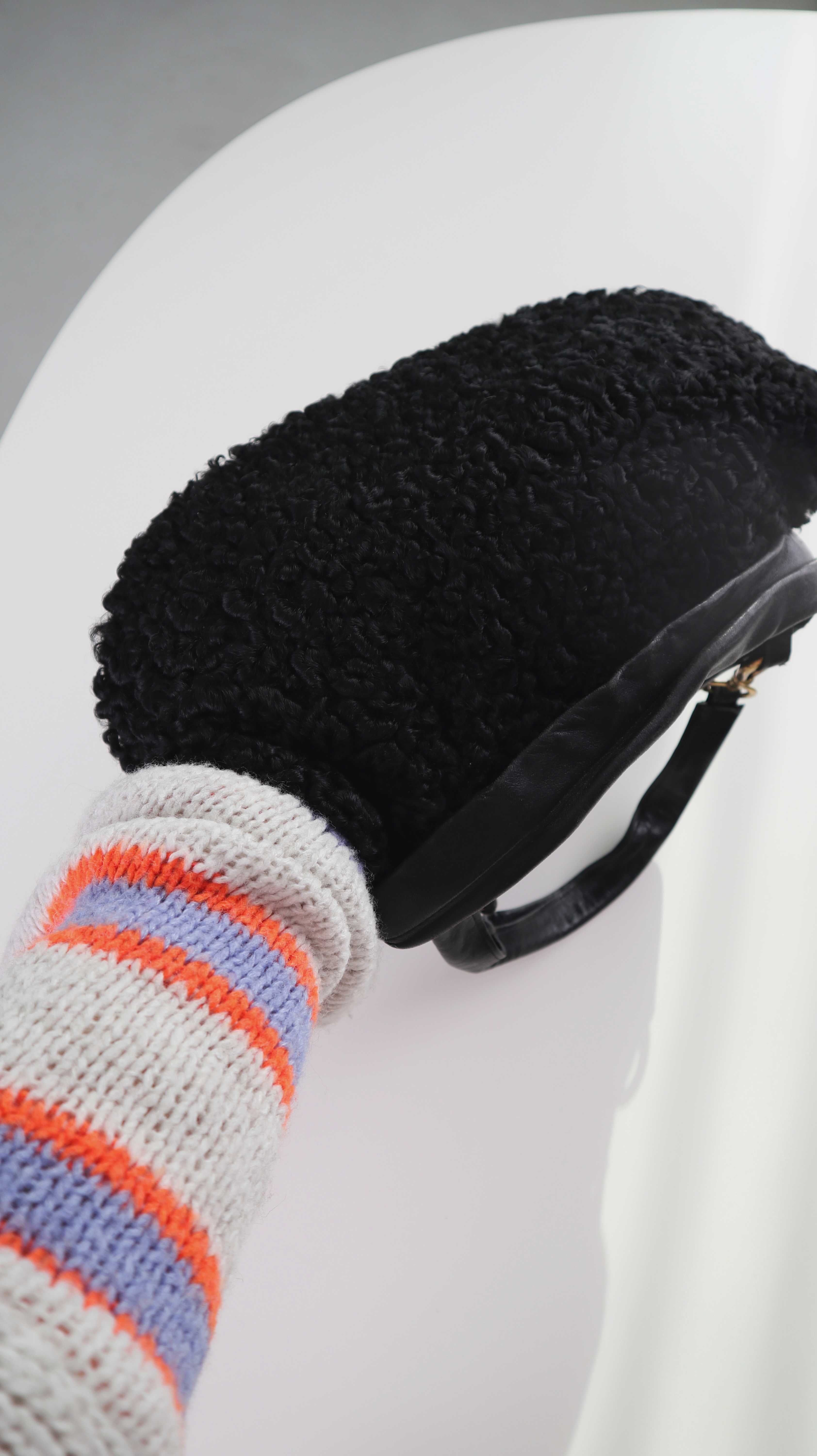 Tasche Ledertasche true Vintage Schwarz Muff