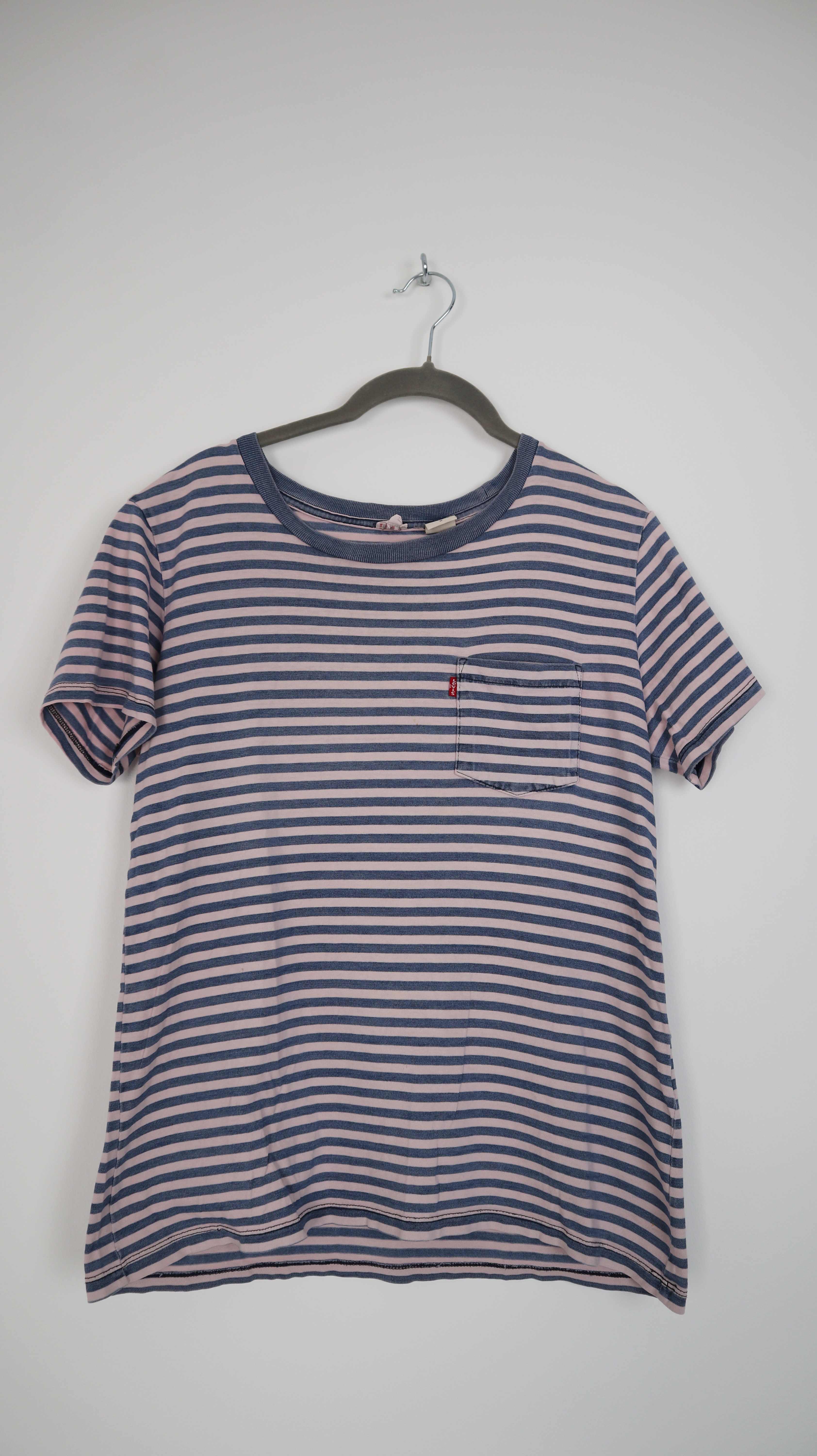 Levis Shirt T-Shirt blau rosa gestreift 38 M Streifenshirt Oberteil