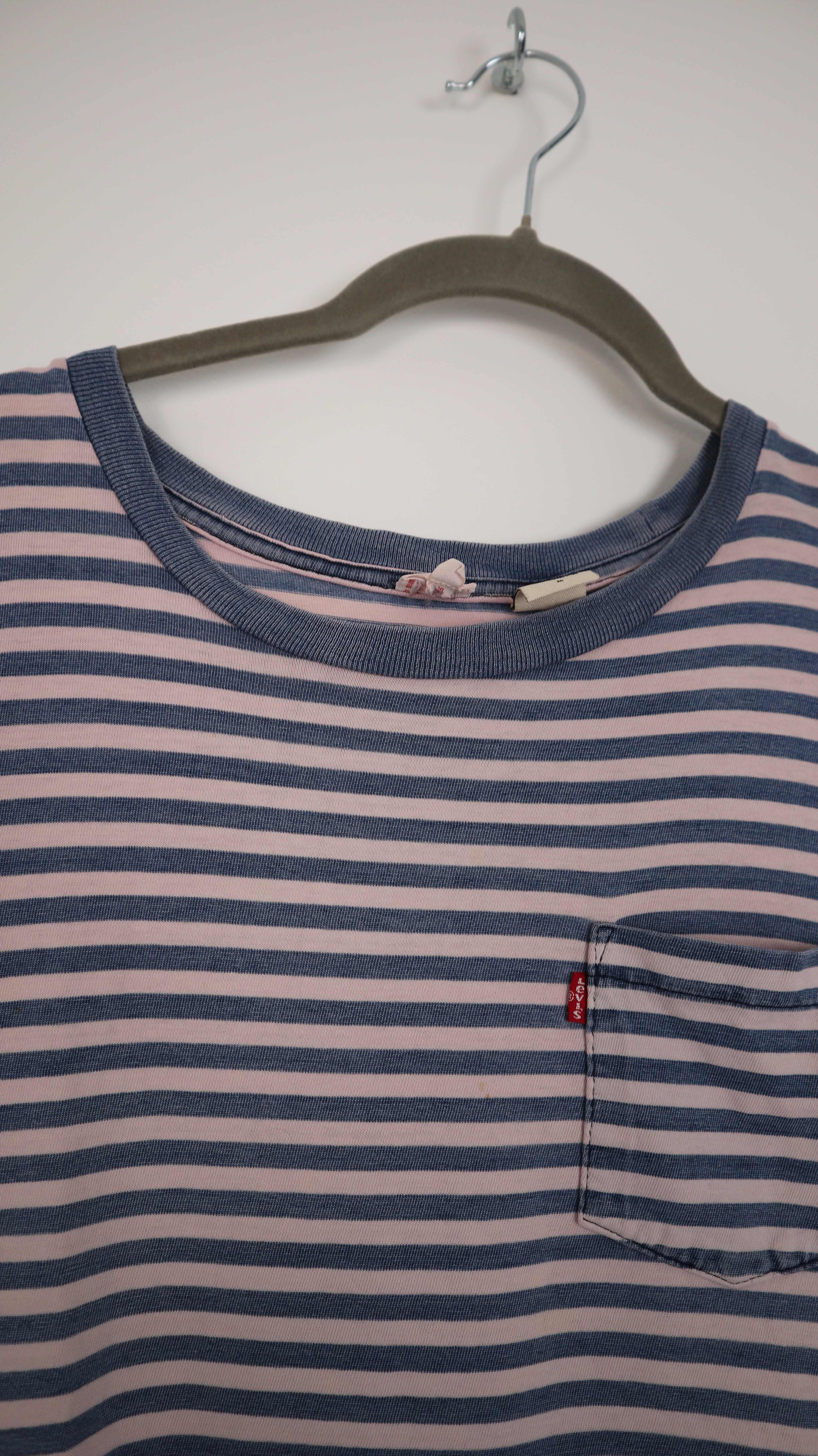Levis Shirt T-Shirt blau rosa gestreift 38 M Streifenshirt Oberteil