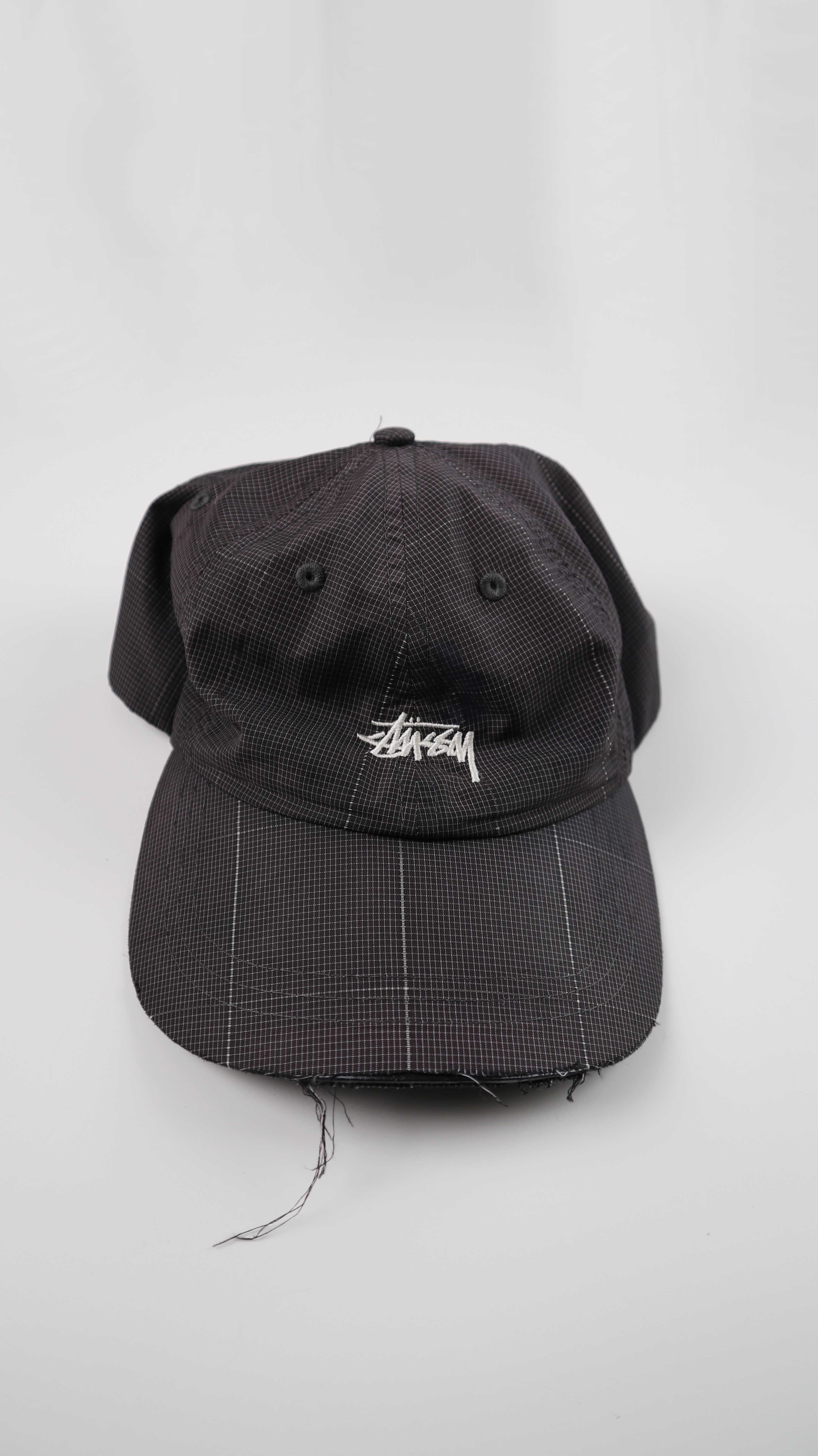 Stüssy Cap schwarz grau Mütze Kappe kariert