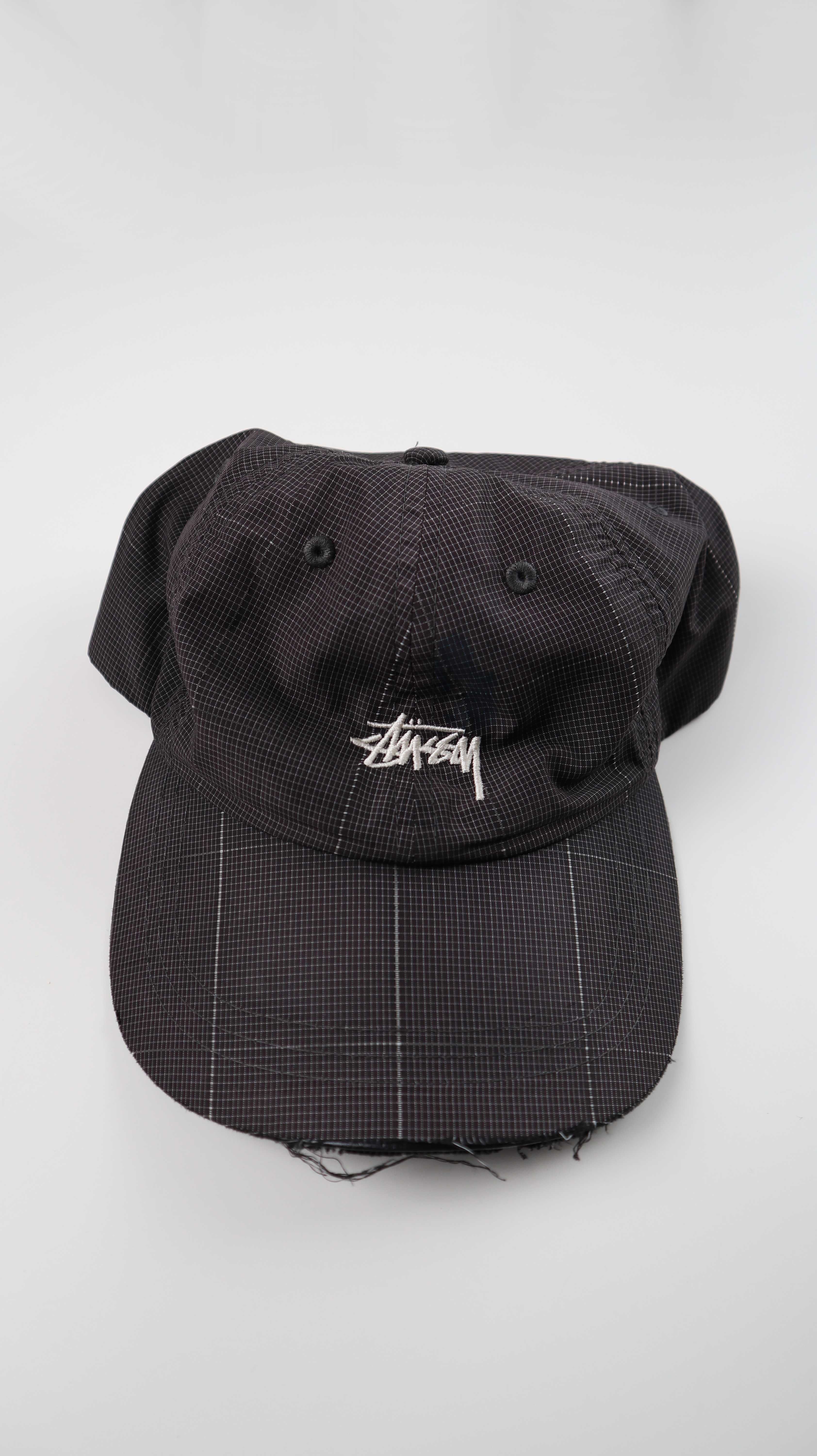 Stüssy Cap schwarz grau Mütze Kappe kariert