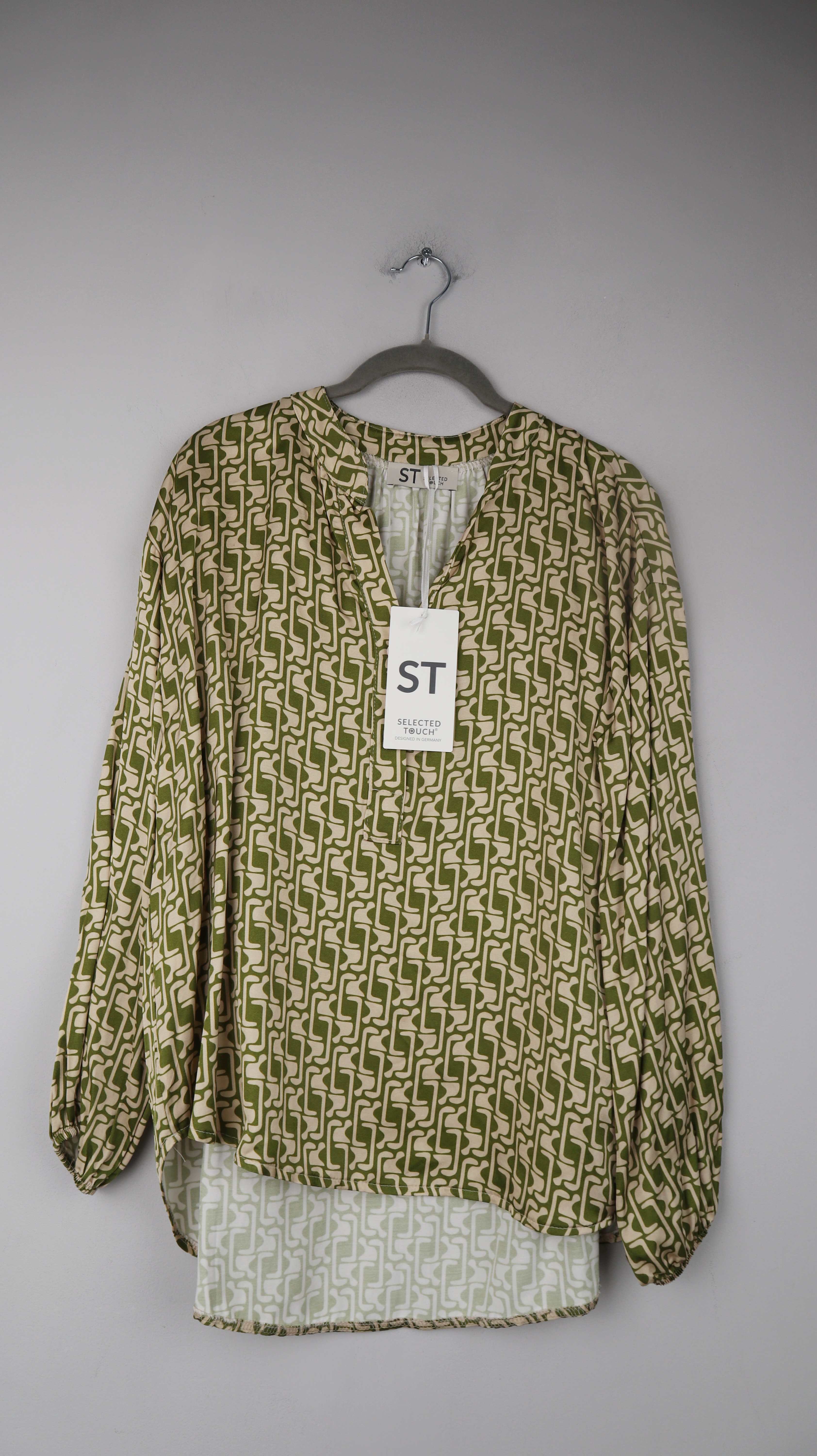 Selected Touch Bluse Hemd neu Muster Seide Seidenbluse 40 L