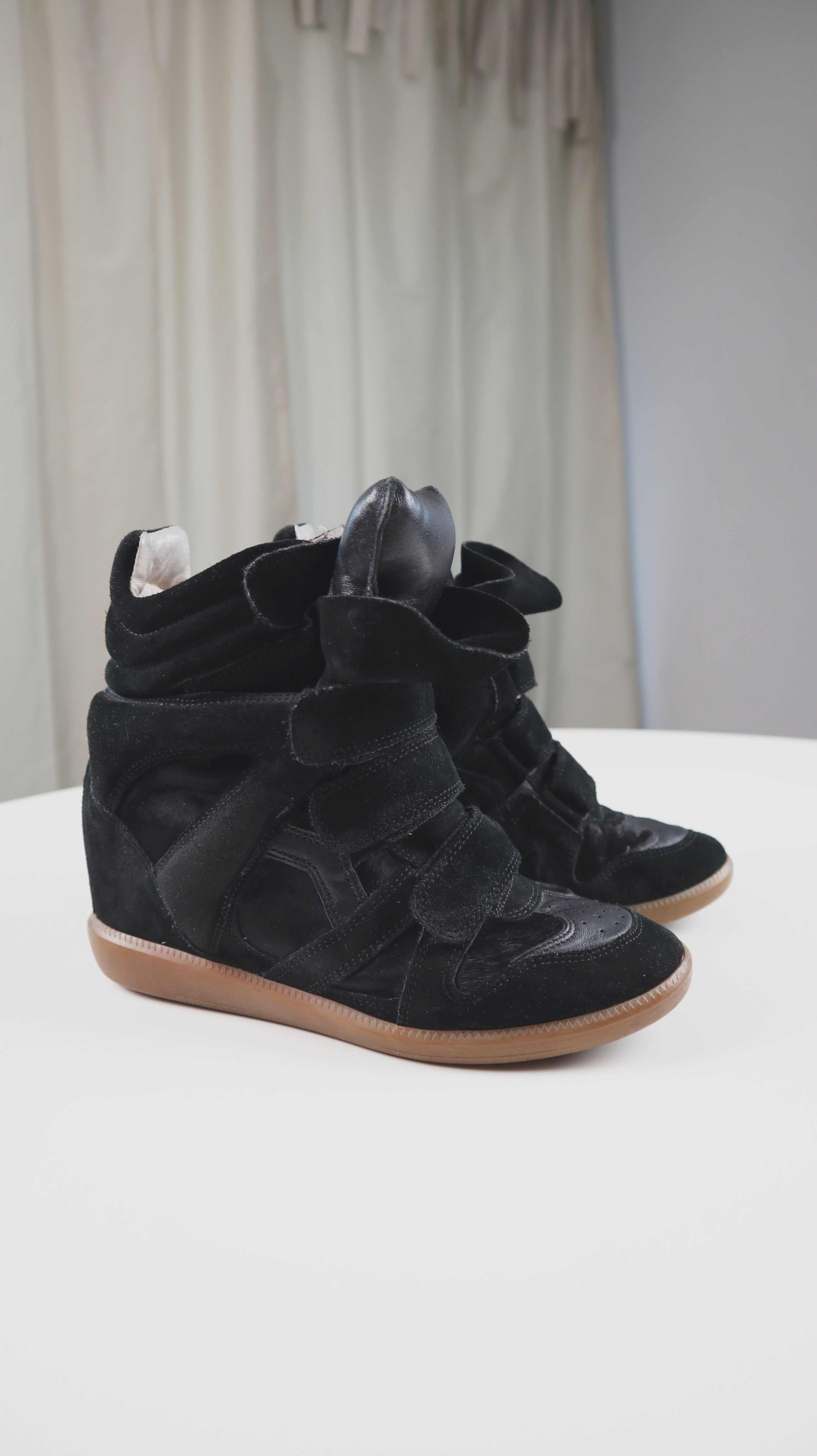 Isabel Marant Keilabsatzschuhe Wedges schwarz 38 Wildleder