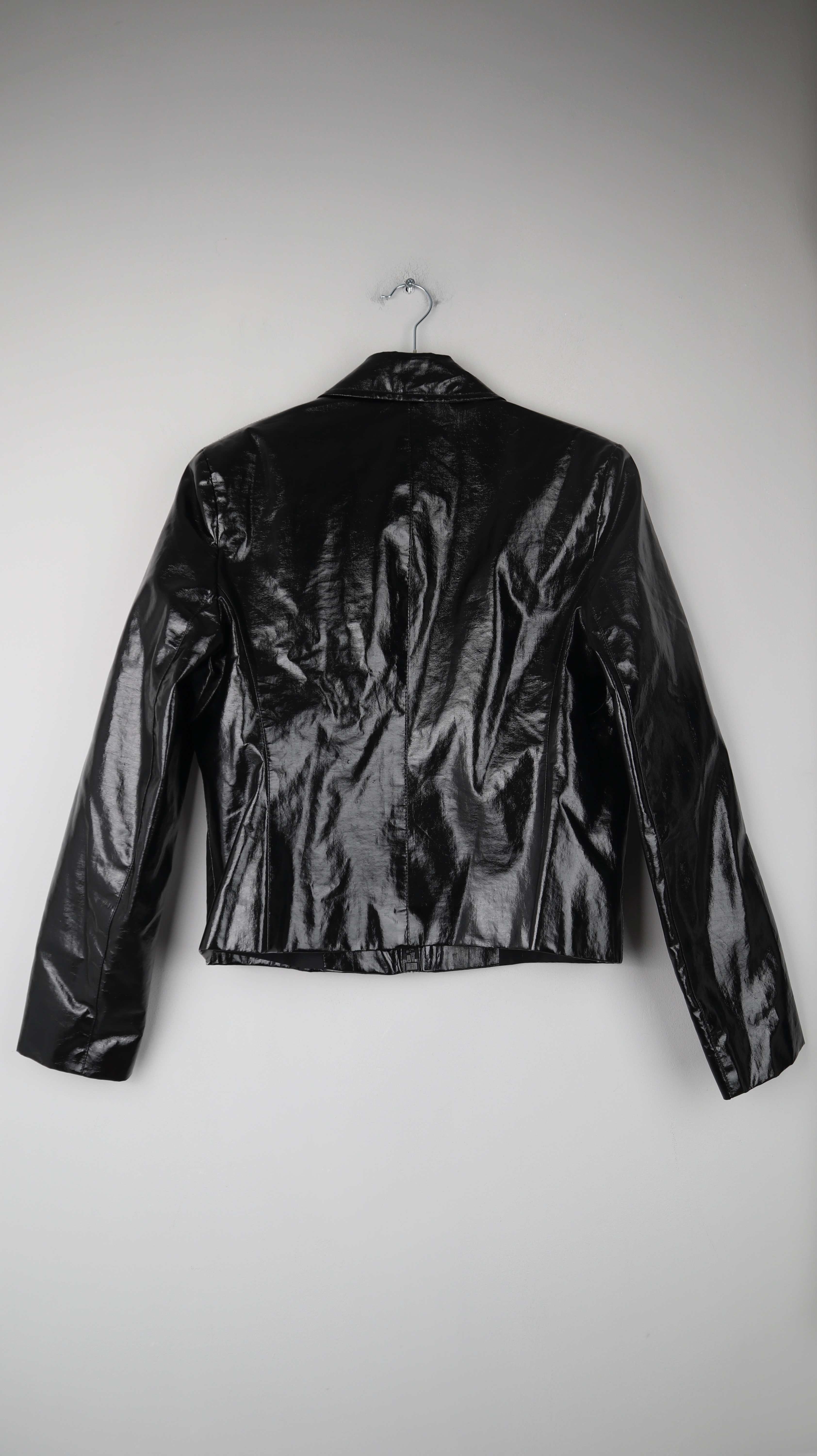 Clockhouse Jacke schwarz Lederjacke Lackleder true Vintage 38 M