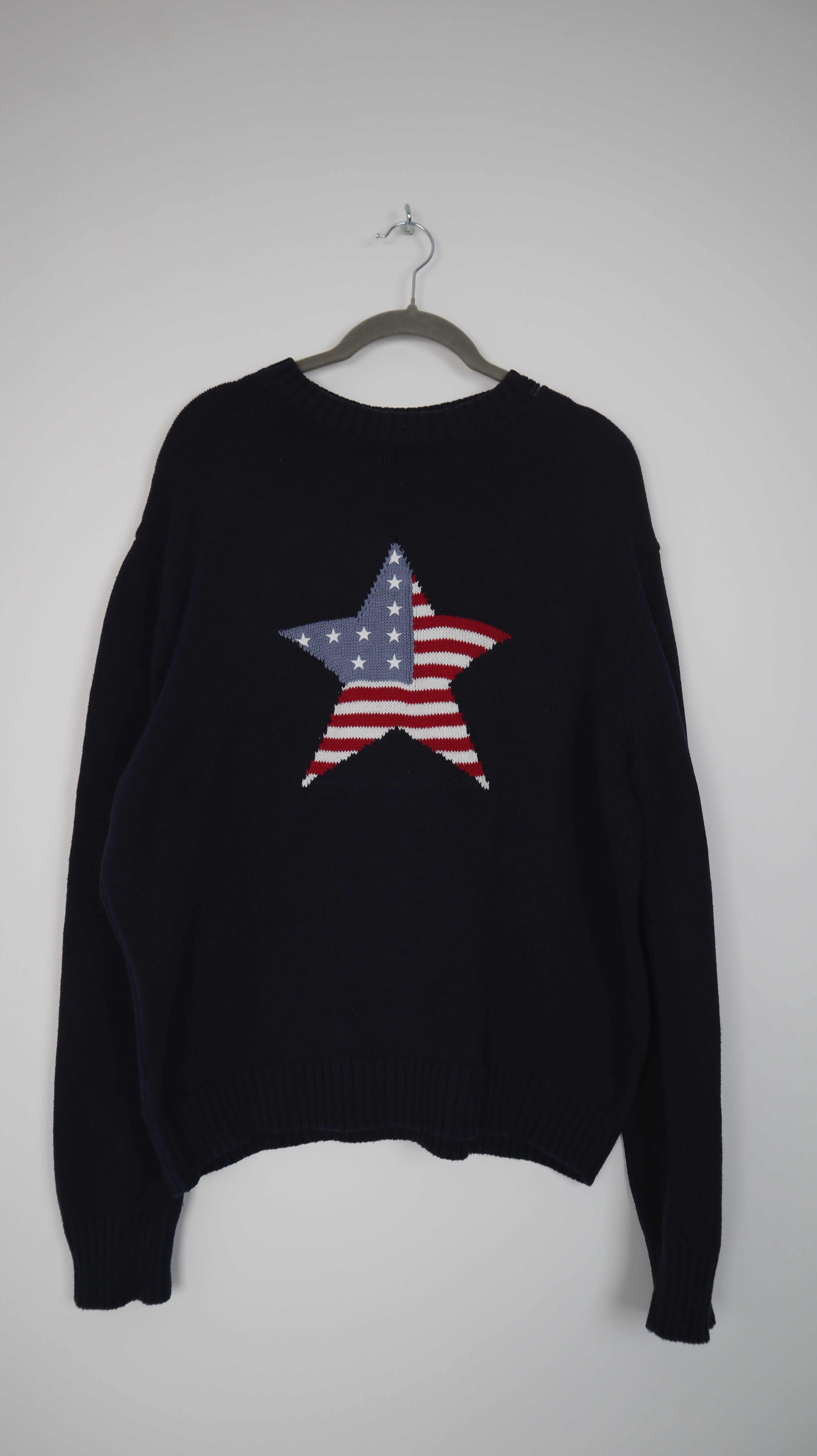 Subdued Pullover blau 36 S Strickpullover Stern Dunkelblau amerikanische Flagge