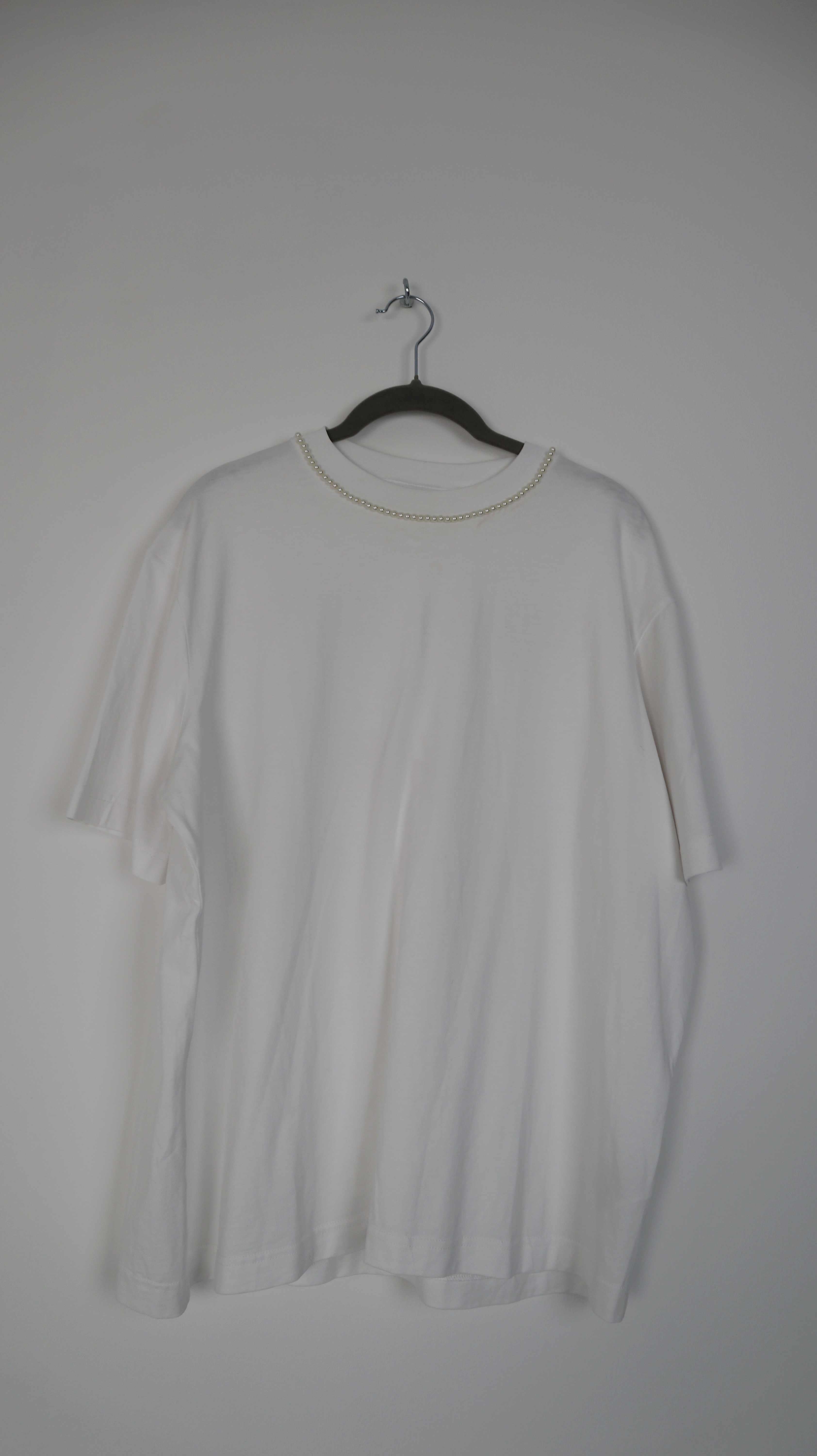 Simone Rocha x H&M Shirt 2021 38 M Mitarbeitershirt Perlen weiß