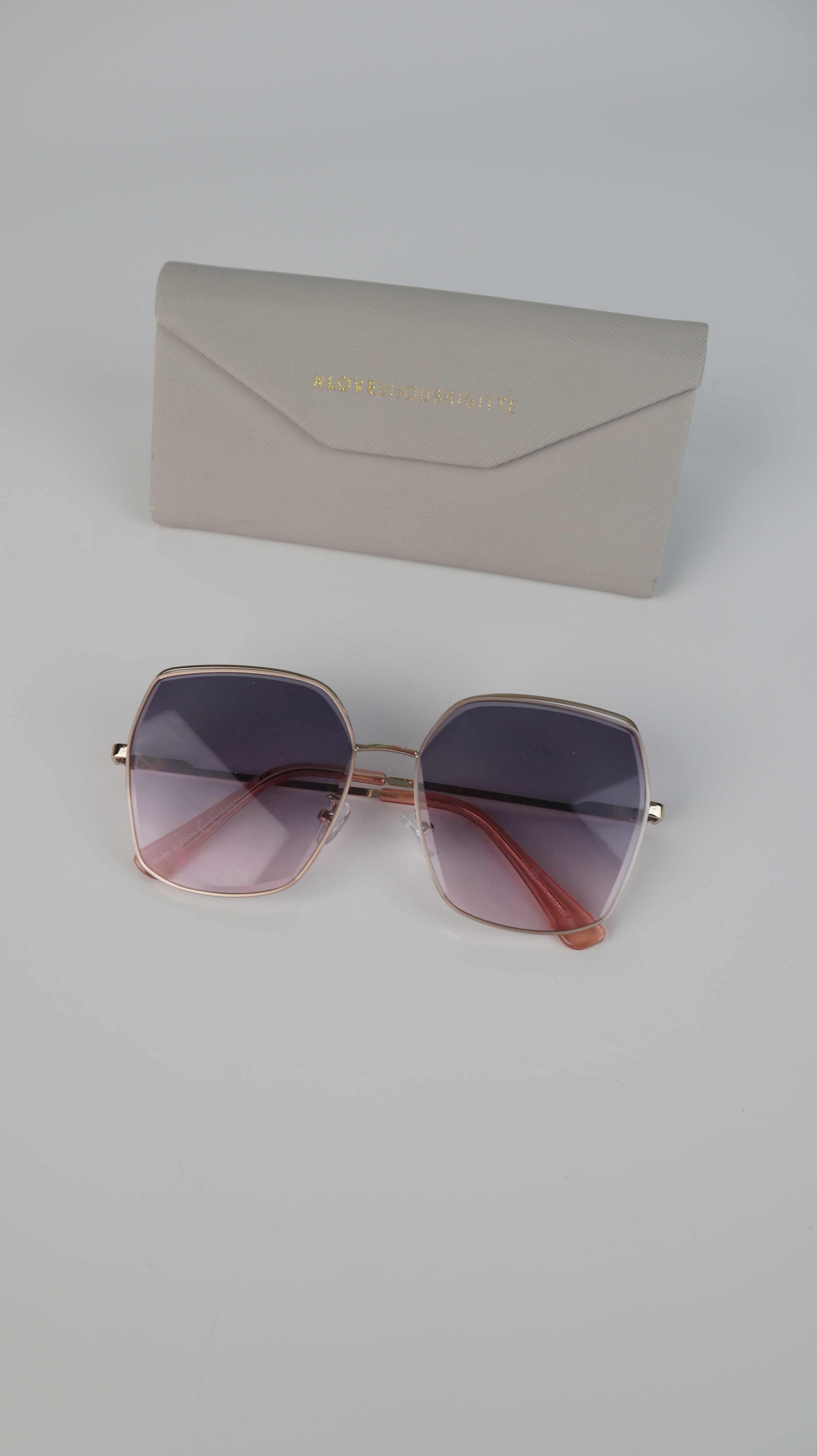 Bijou Brigitte Sonnenbrille lila rosa gold Brille groß eckig