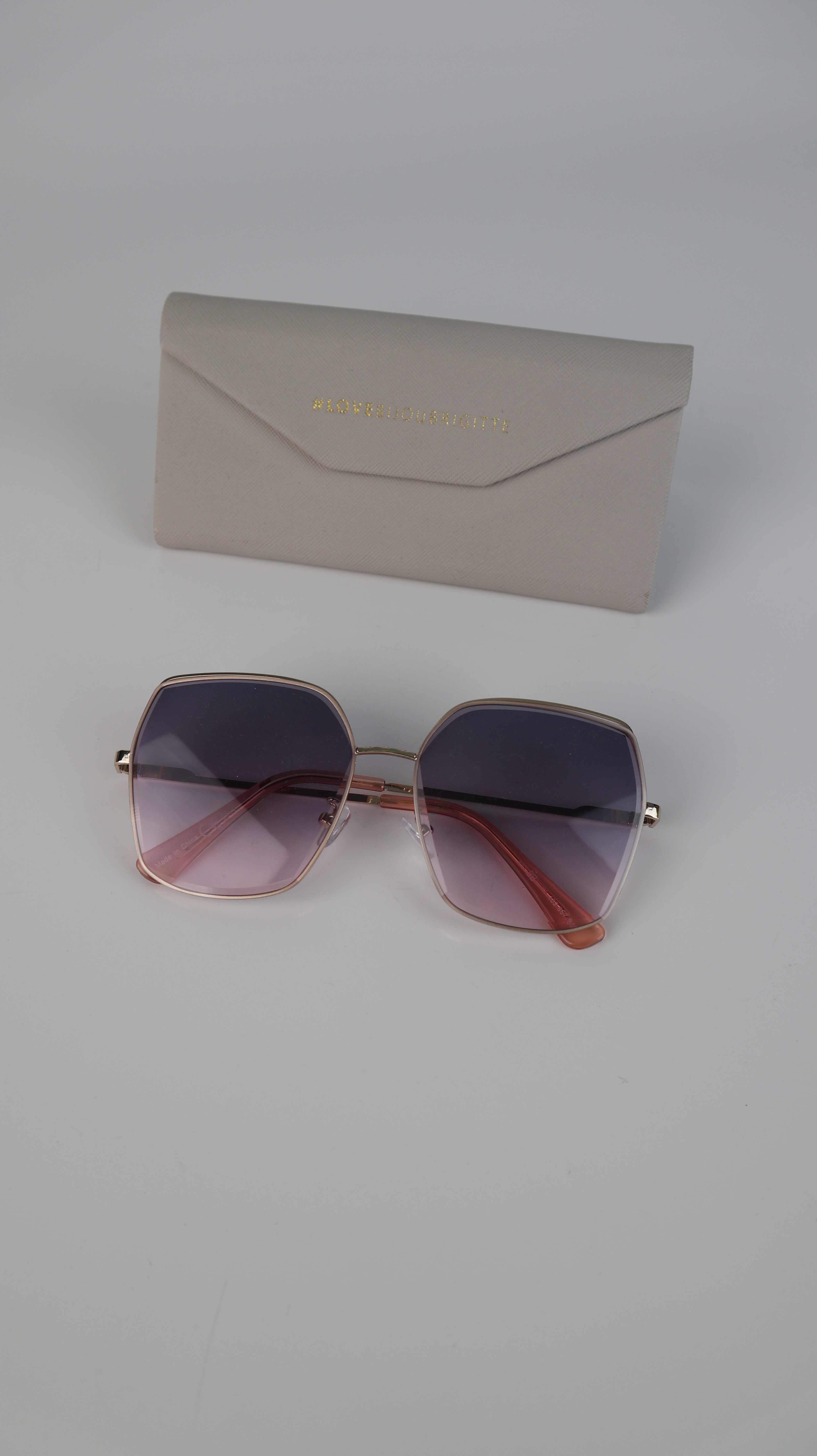 Bijou Brigitte Sonnenbrille lila rosa gold Brille groß eckig