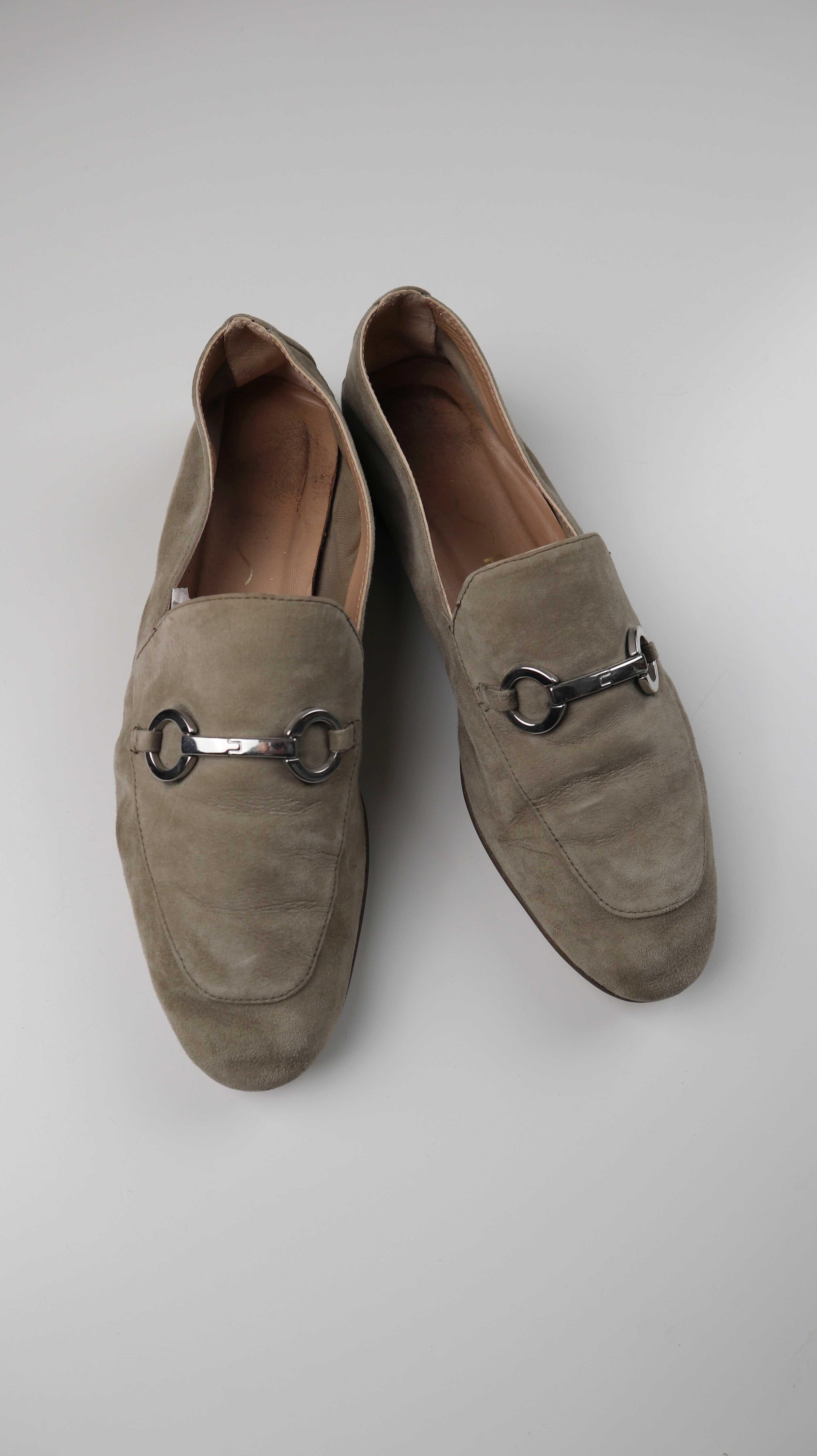 Unisa Slipper Loafer 40 Braun Beige Wildleder Ballerinas Halbschuhe