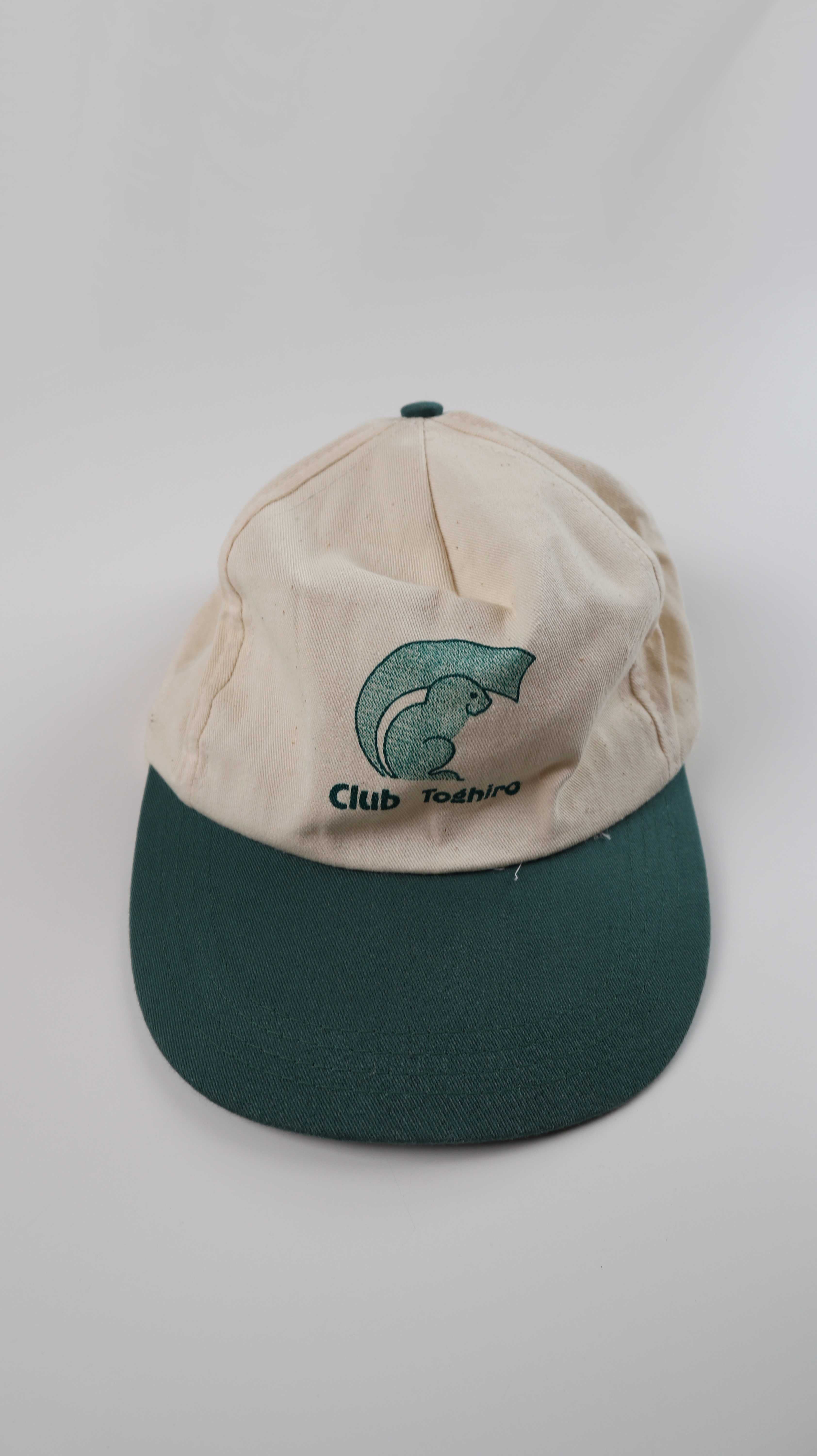 Cap Käppi Mütze grün beige Club Toghiro Vintage Schirmmütze