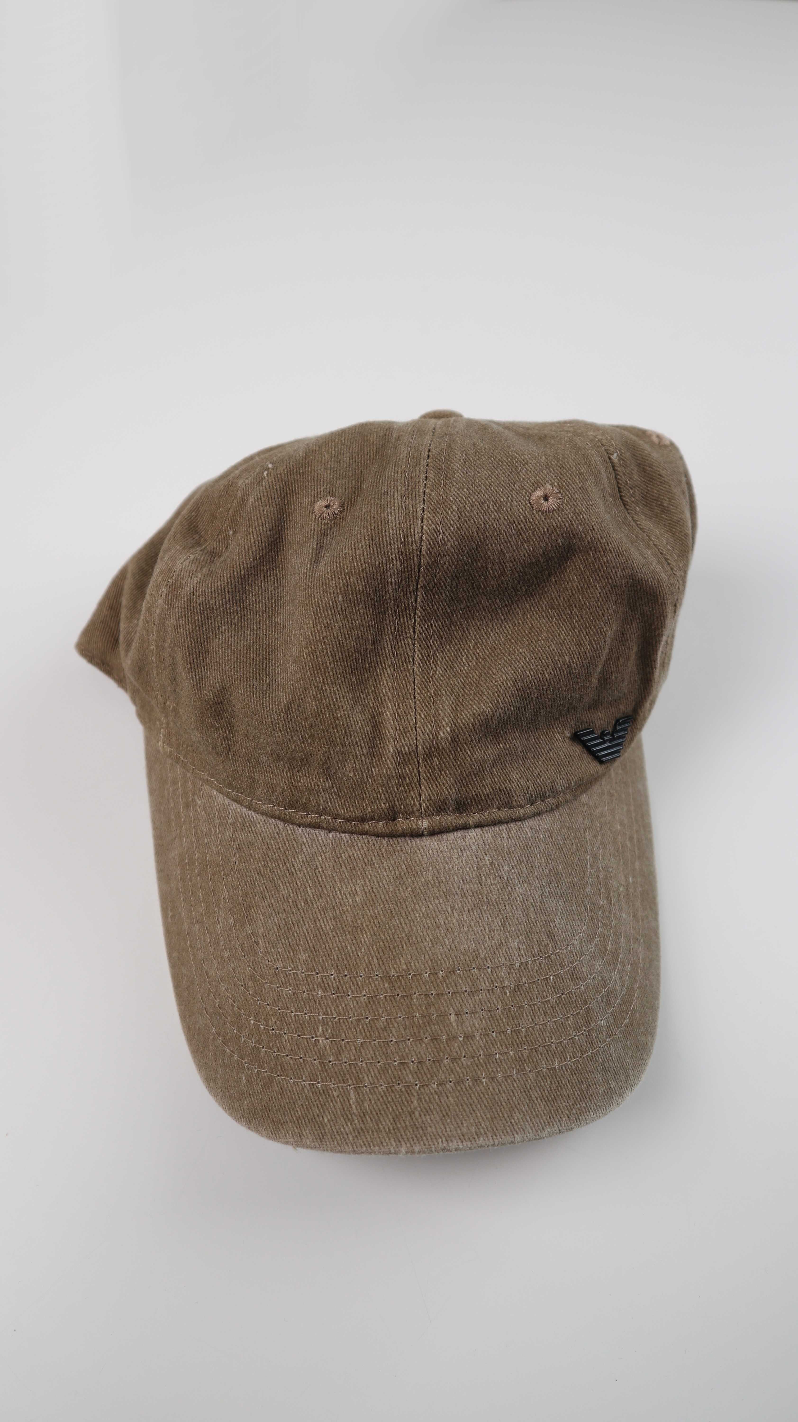 Cap Kappe Käppi Mütze Schirmmütze Khaki Braun Armani Vintage