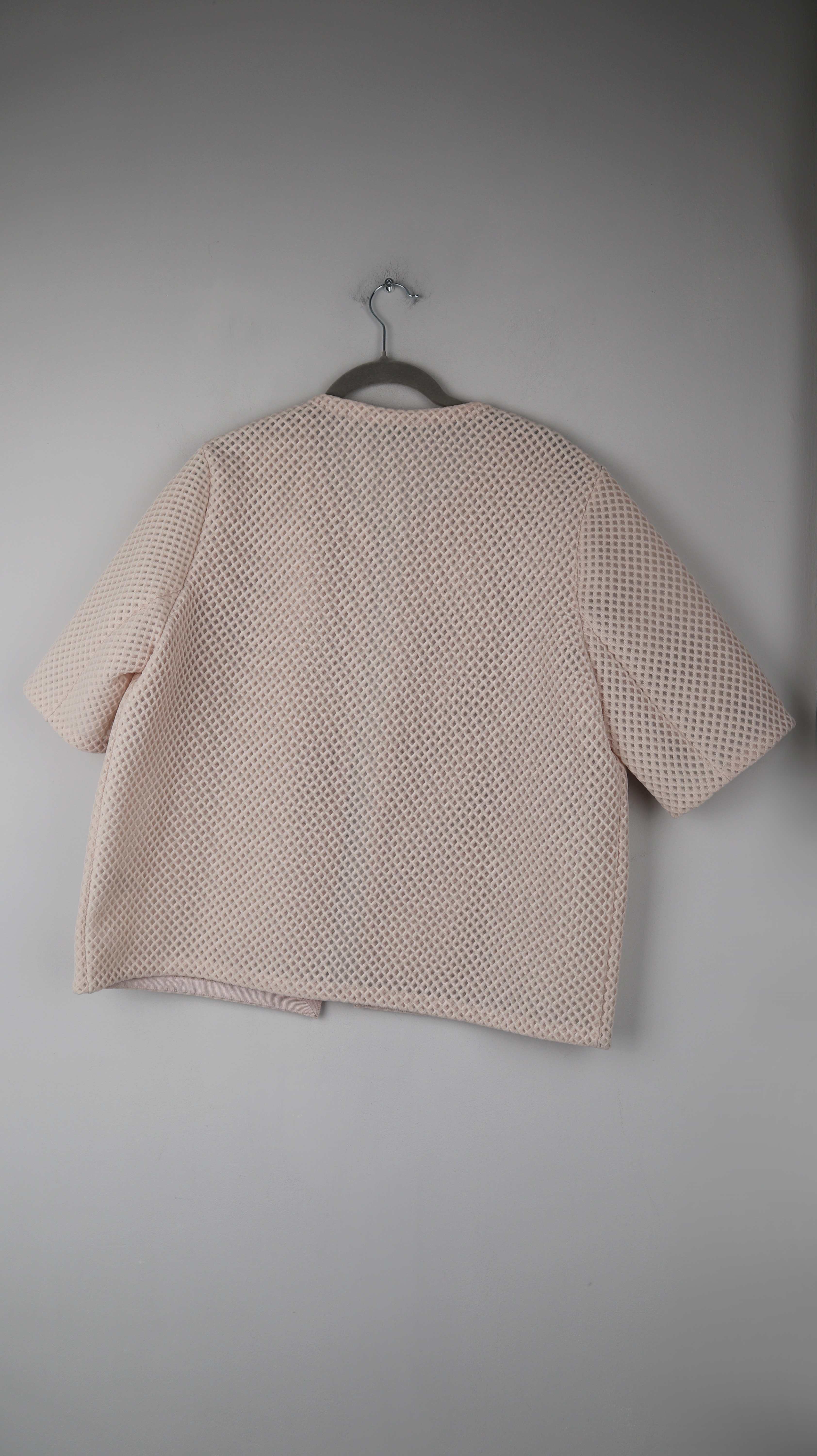 COS Jacke Rosa 40 L Cardigan Blazer Altrosa geometrisch Kastenjacke