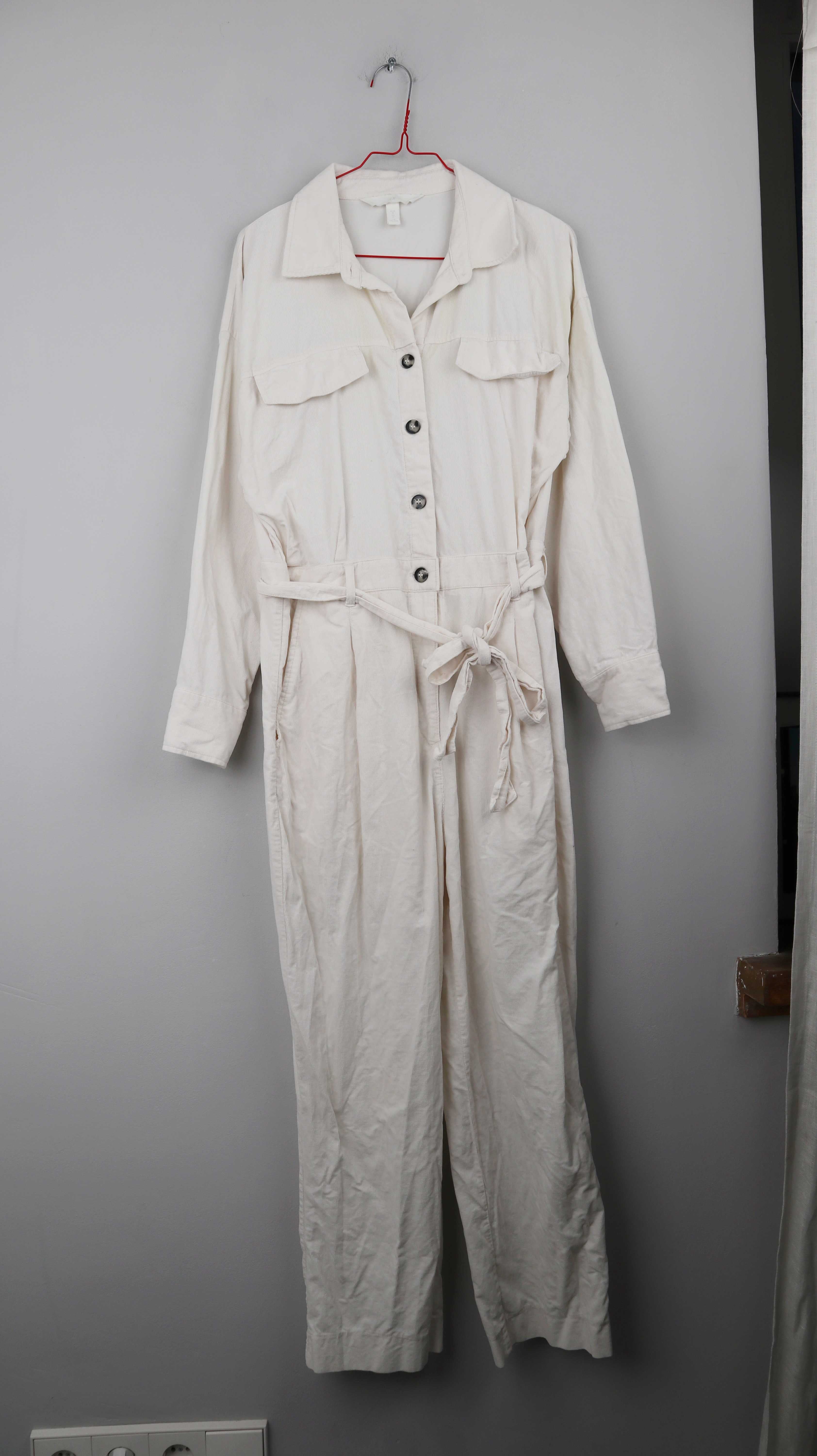 H&M Overall weiß Creme 38 M einfarbig Anzug Jumper Cord Kord