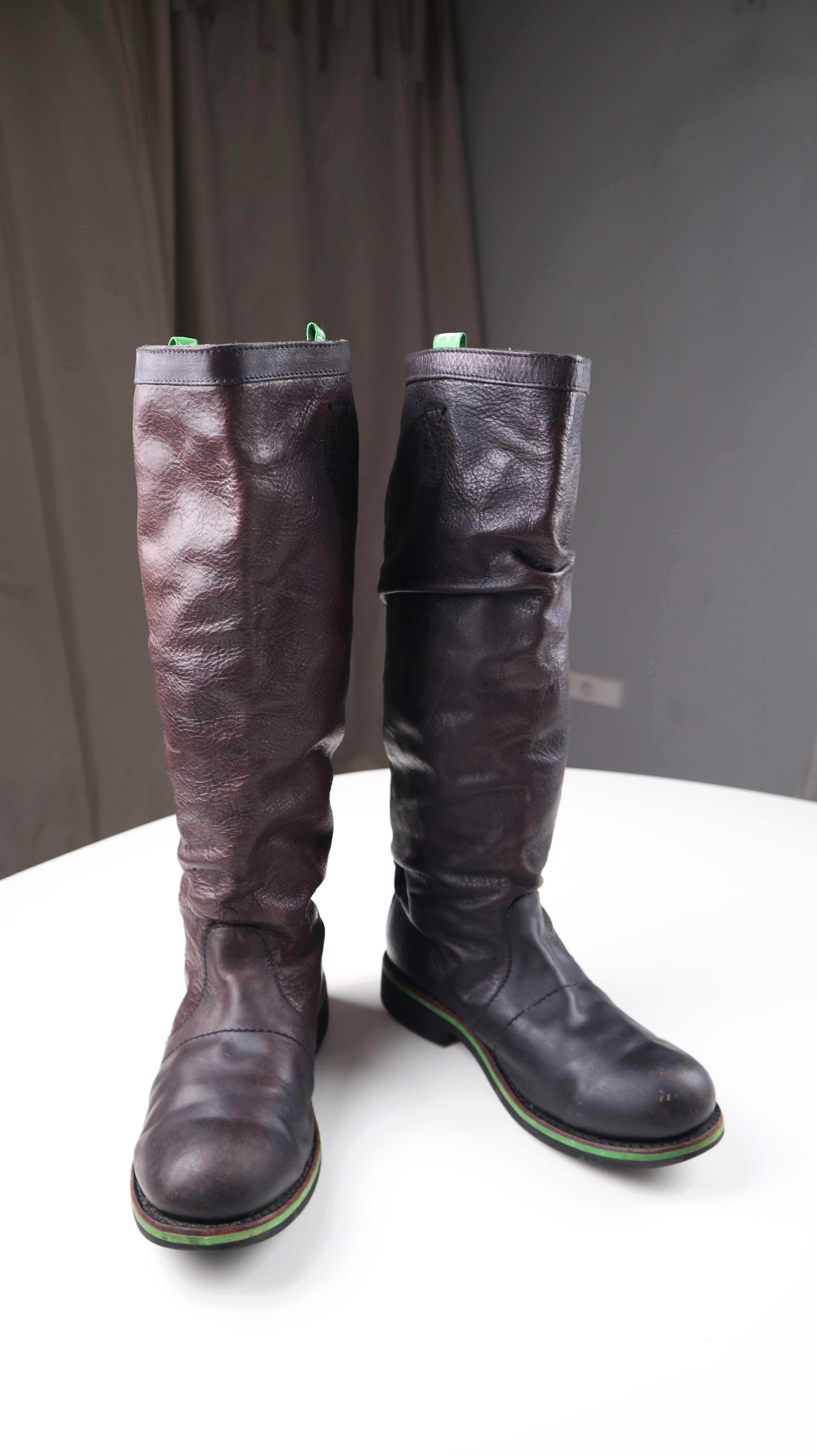 Bikkembergs Stiefel braun Lederstiefel 39 lang Grün Bikerboots