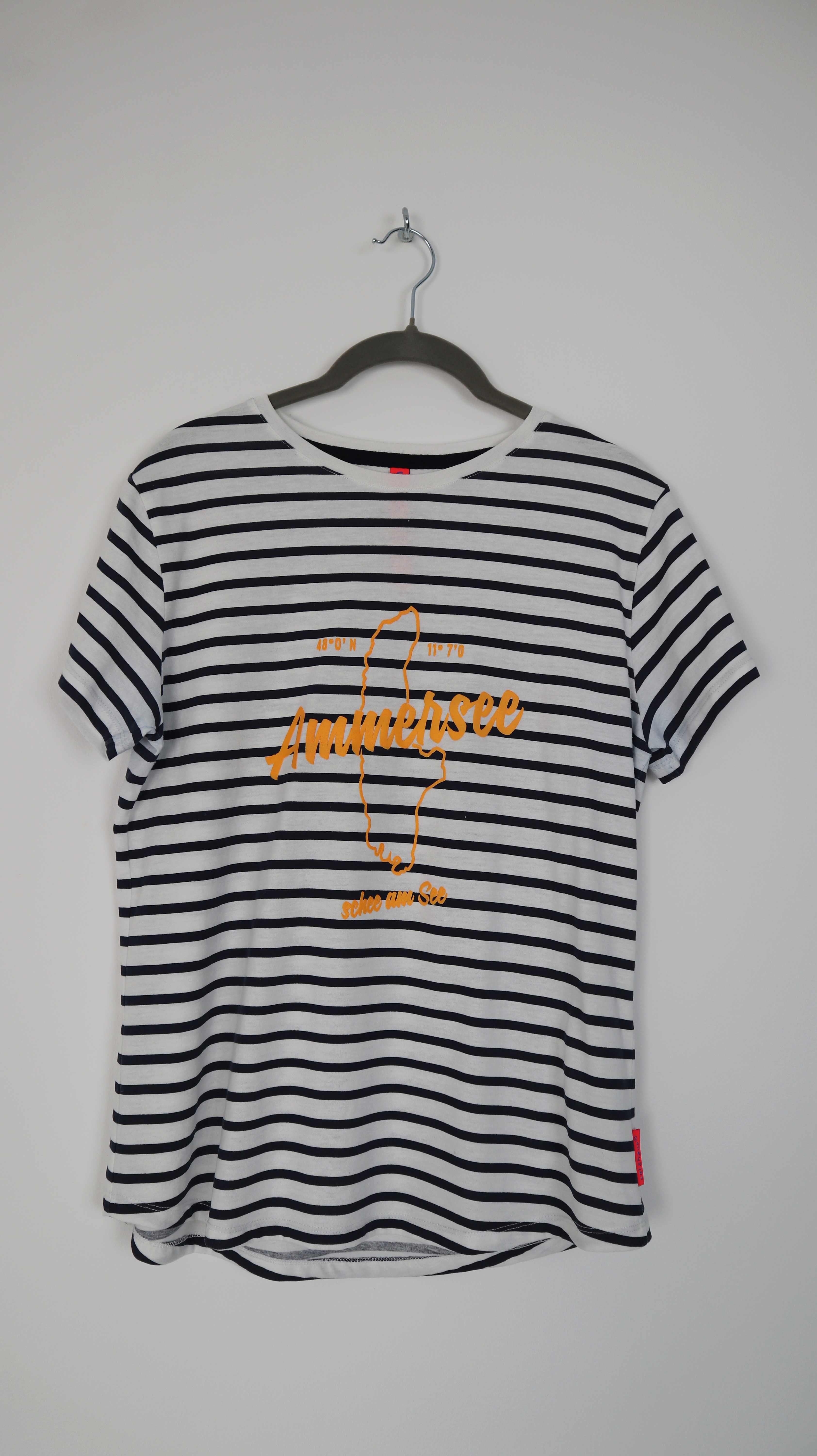 Salzhaut Shirt 36 S schwarz weiß gestreift Ammersee T-Shirt
