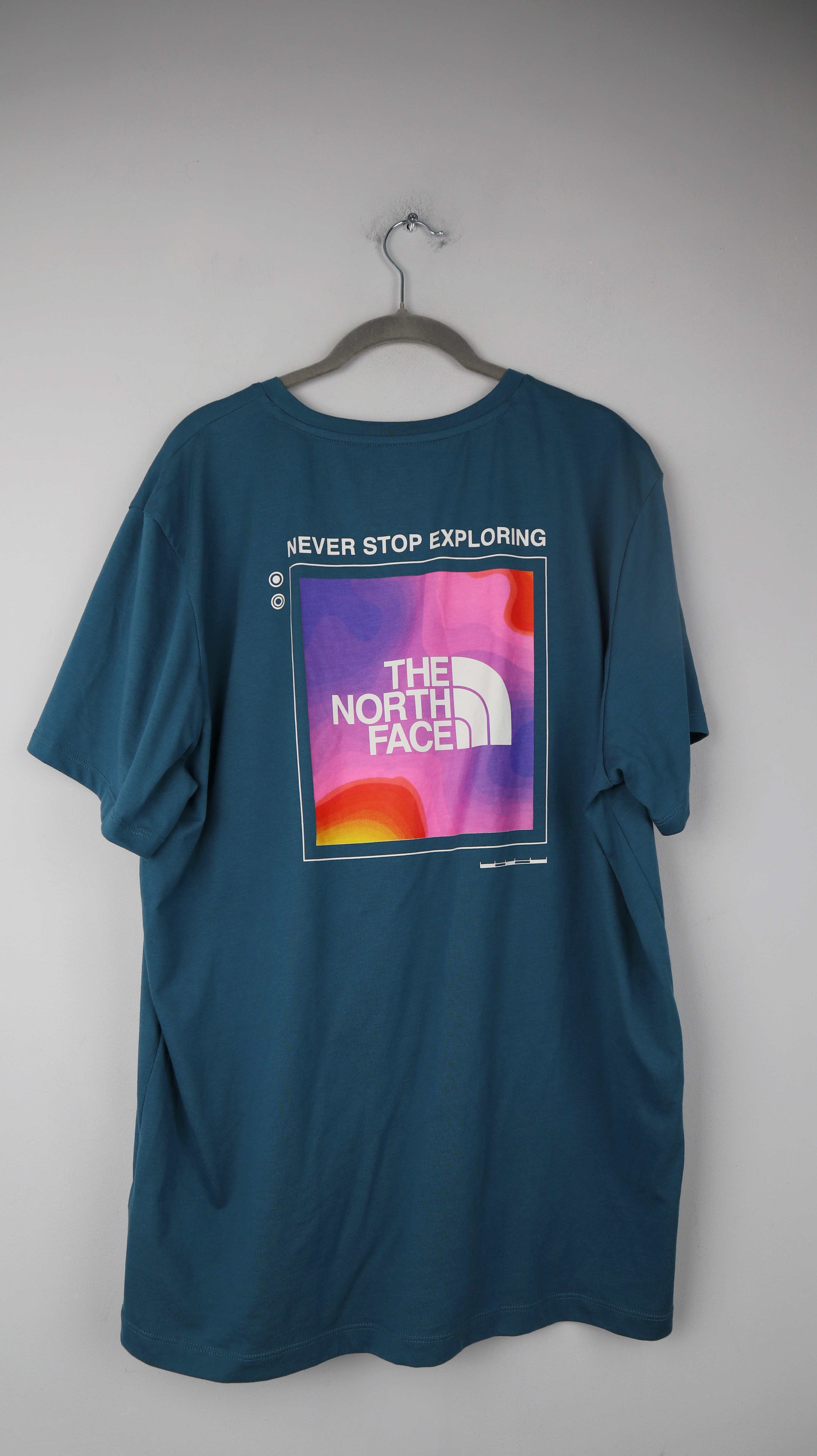 The North Face Shirt T-Shirt Türkis Blau XL Backprint Oberteil