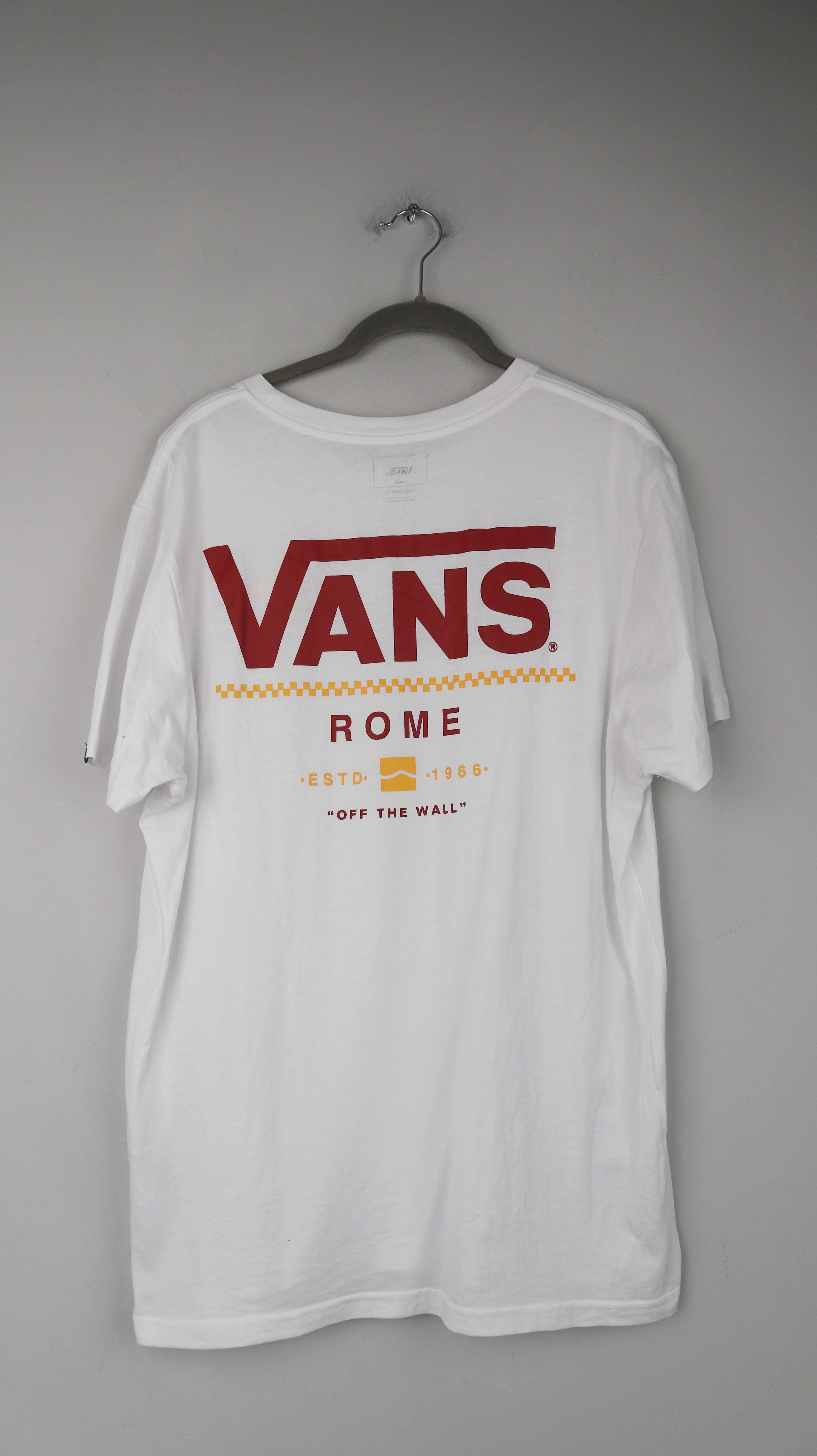 Vans Shirt T-Shirt weiß bedruckt Rücken L basic einfarbig