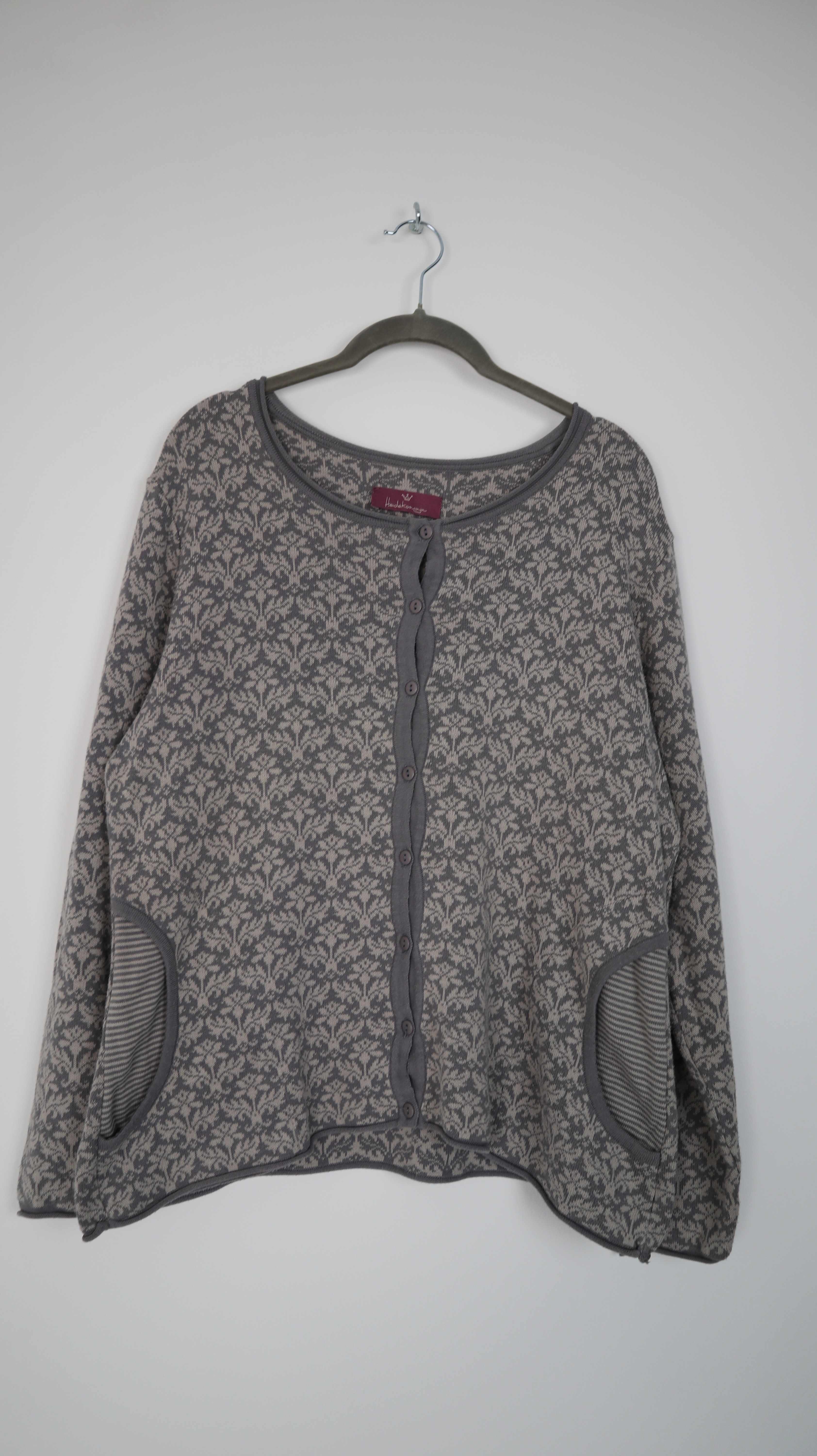 Heidekönigin Strickjacke Grau Cardigan 38 M Baumwolle