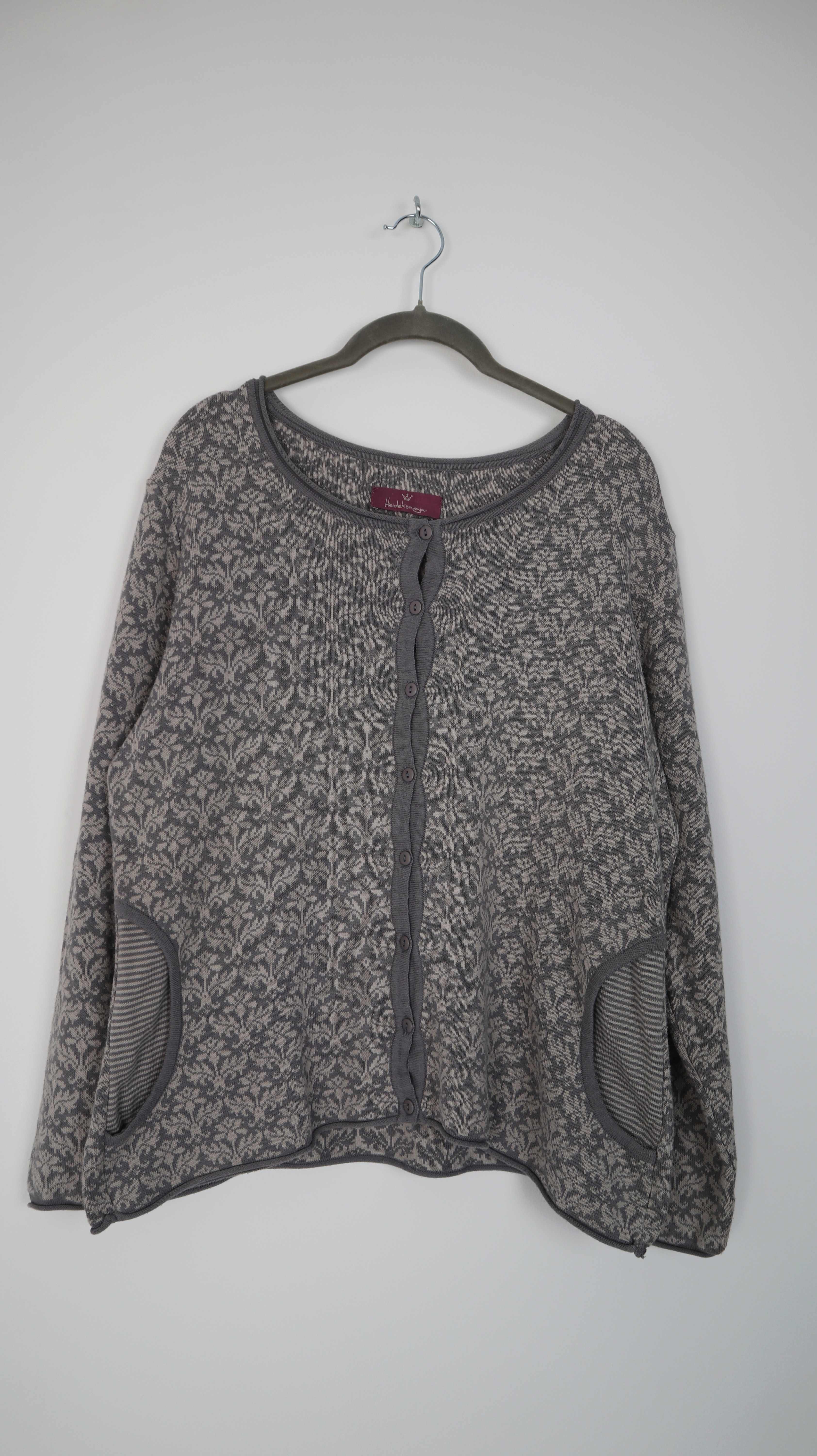 Heidekönigin Strickjacke Grau Cardigan 38 M Baumwolle