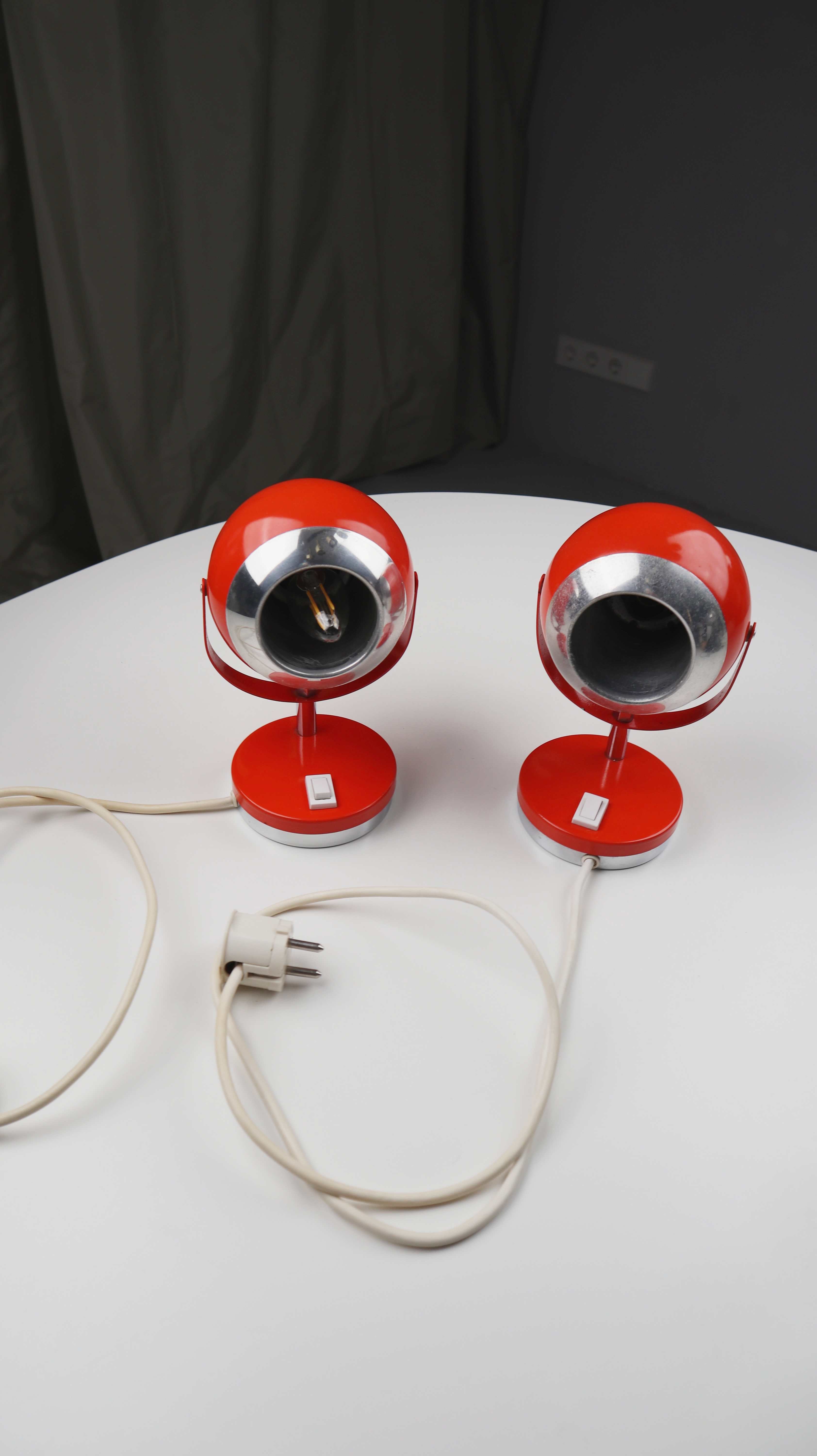 Paar Mid Century true Vintage Lampen Tischlampen Atomic Eyeball Space Age