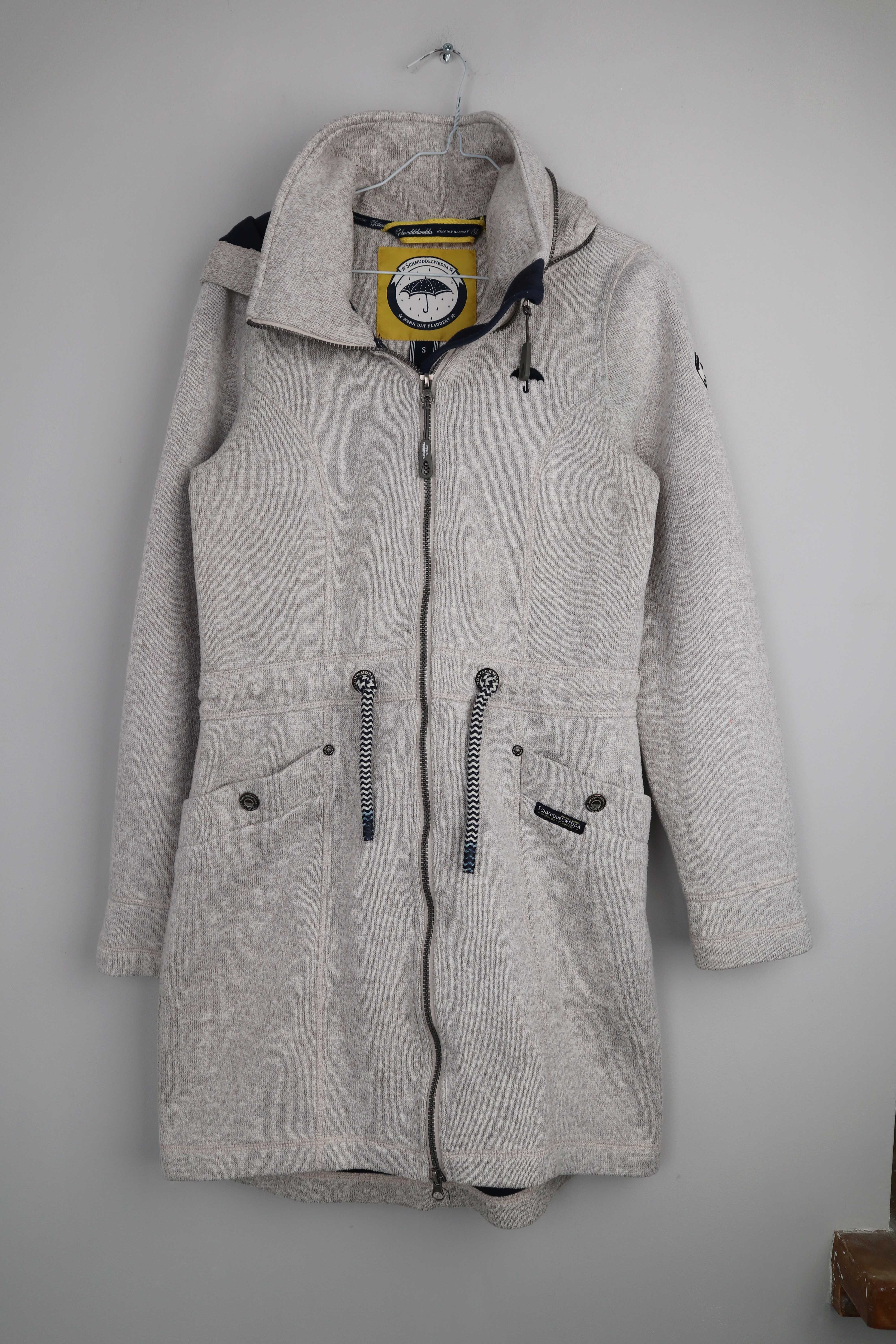 Schmuddelwedda Jacke Strickjacke Grau Hellgrau 36 S Mantel Cardigan