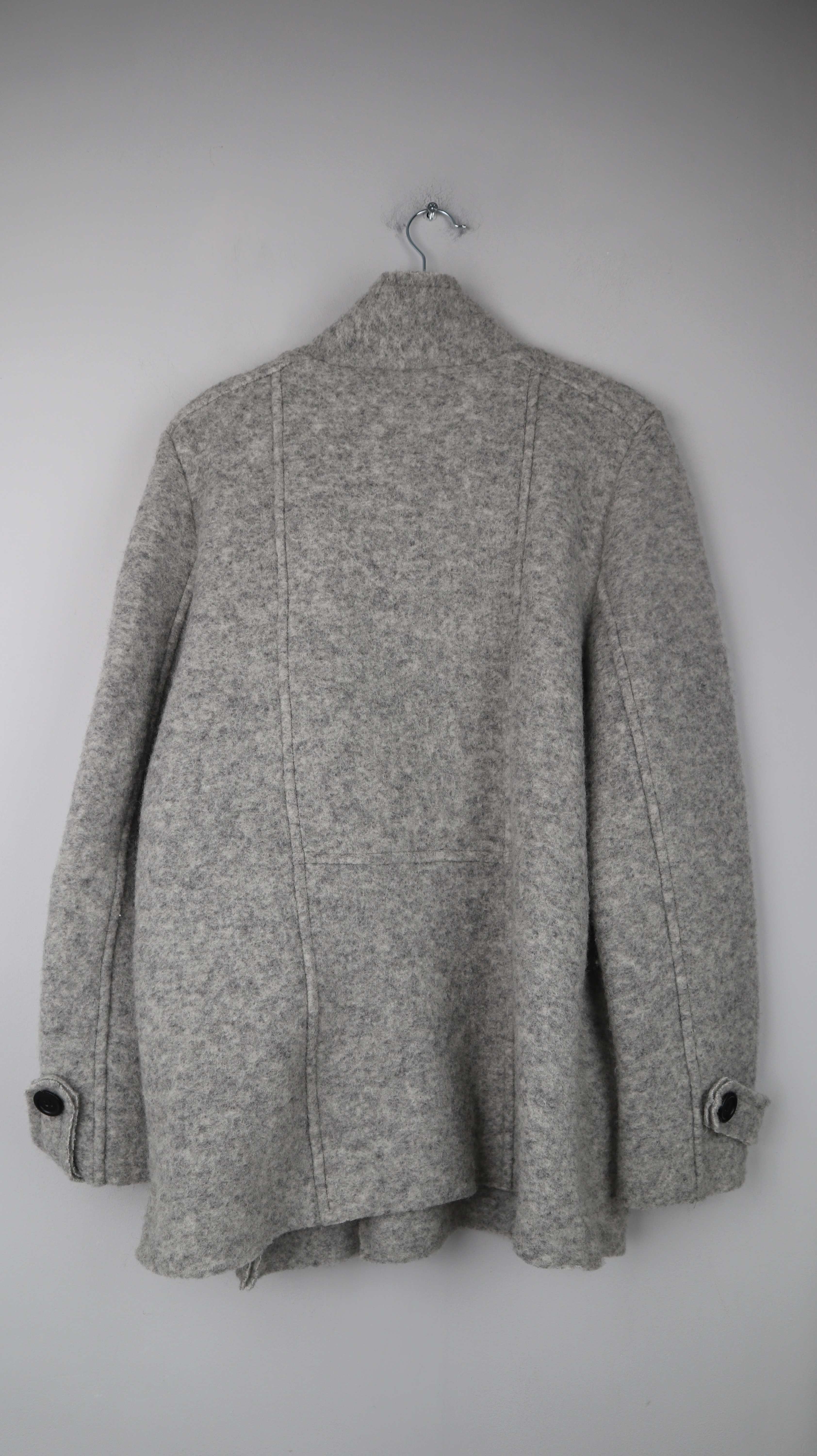 Mantel Jacke Grau Wolle Cabanjacke Wolljacke 40 L