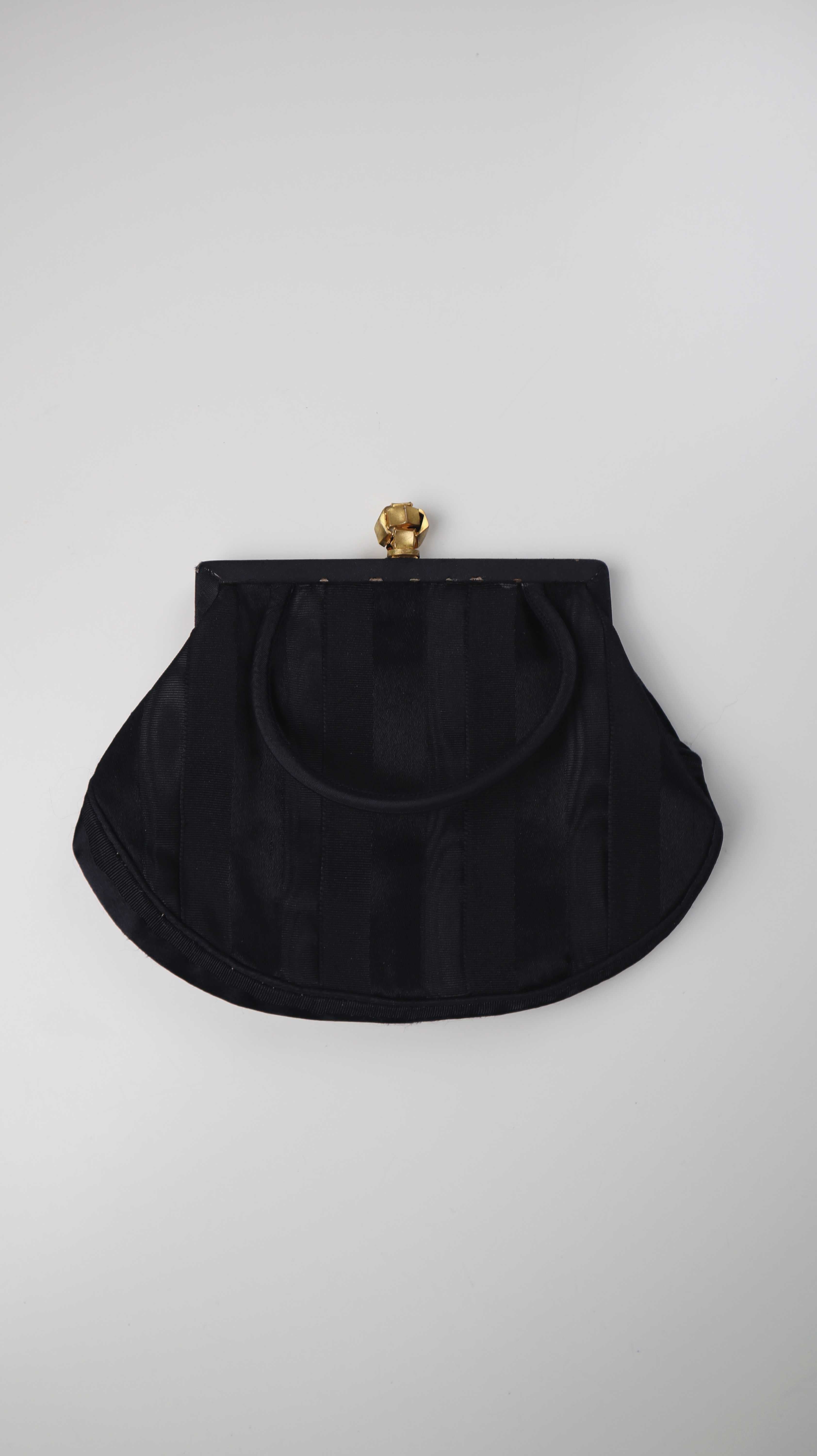 Kleine Tasche Abendtasche true Vintage Seide gestreift Handtasche Clutch