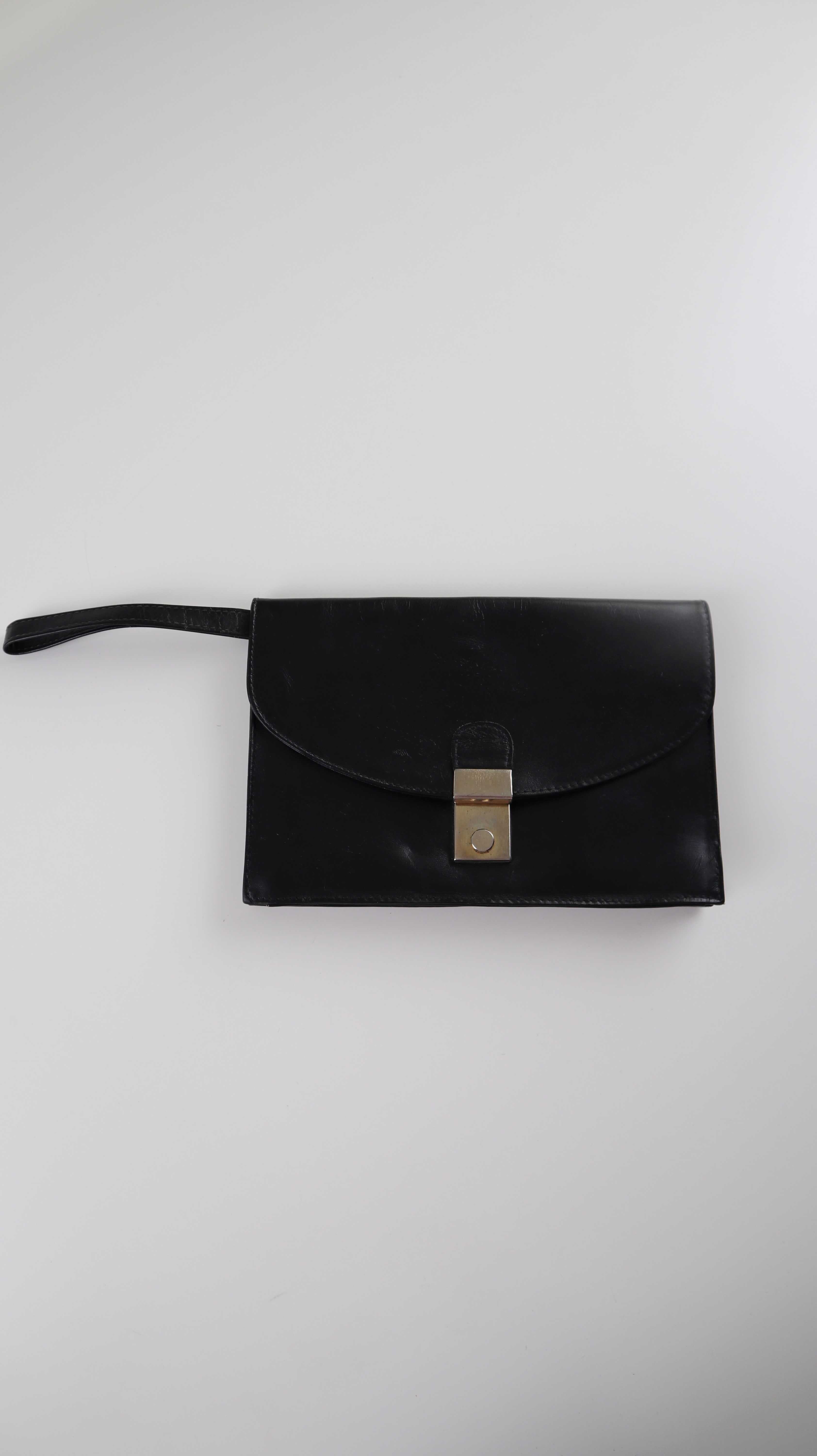 Tasche Clutch Leder schwarz Etui Geldbörse Cardholder