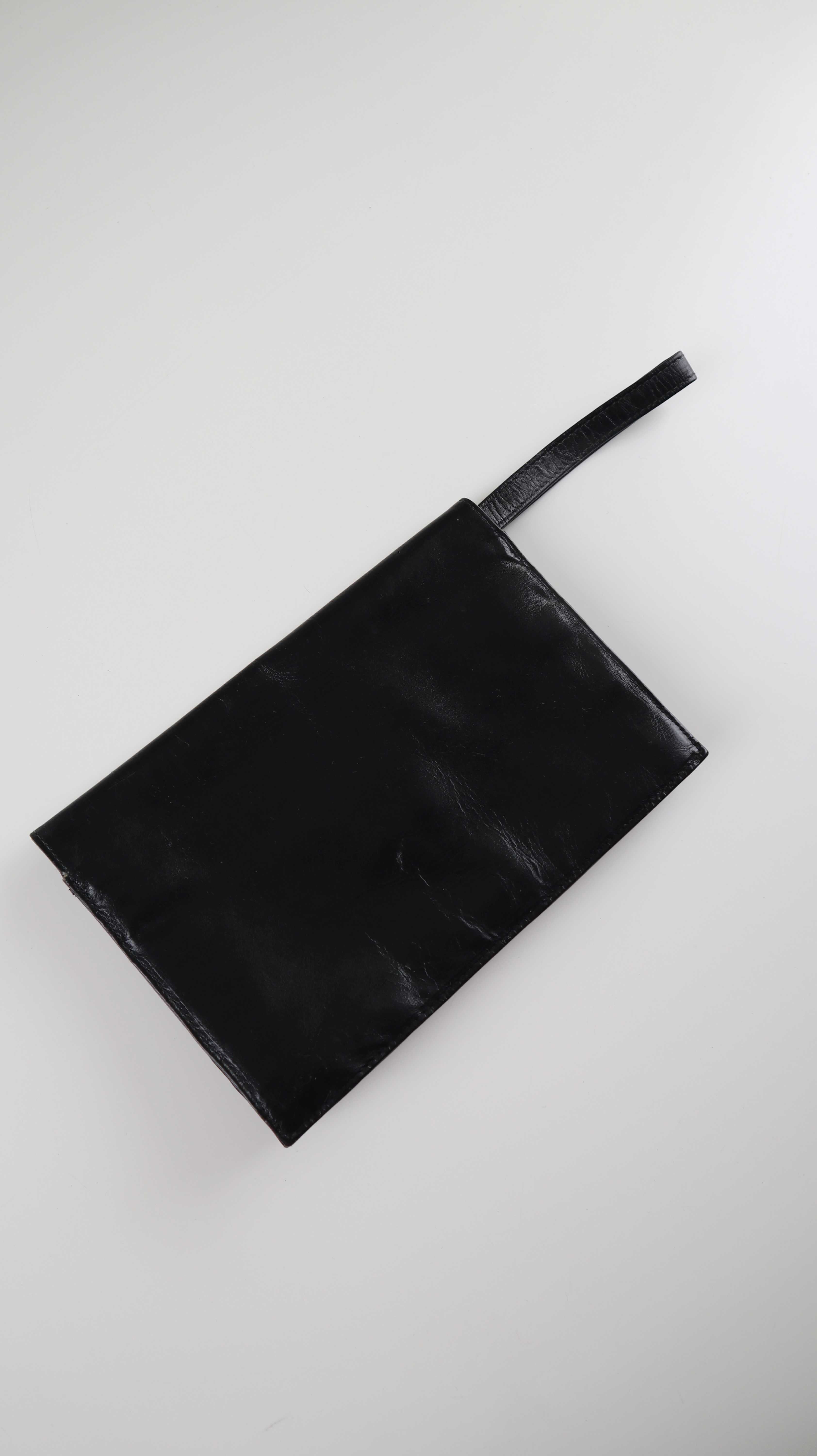 Tasche Clutch Leder schwarz Etui Geldbörse Cardholder