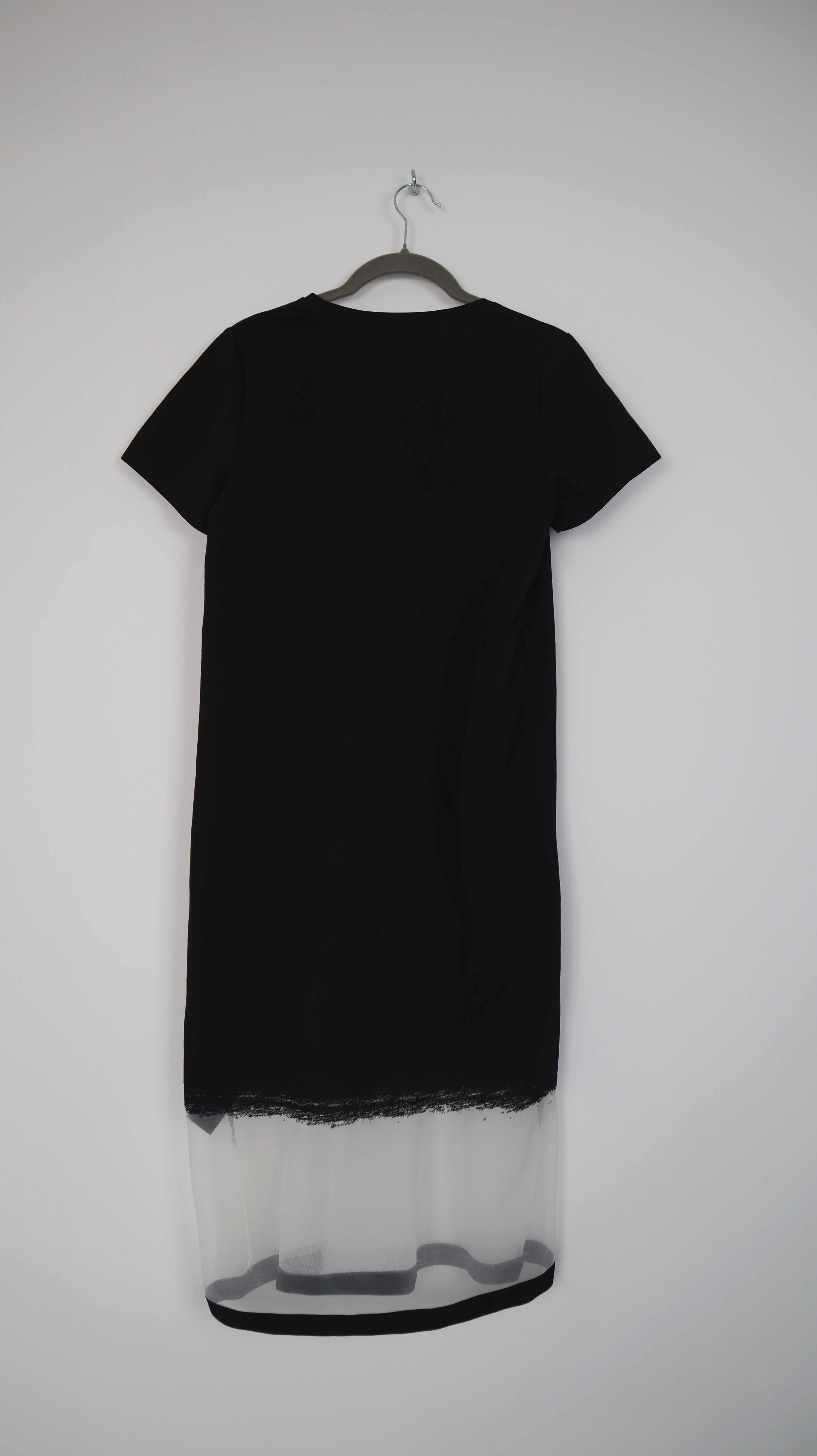 COS Kleid 36 S schwarz weiß Midikleid Stiftkleid kurzärmlig