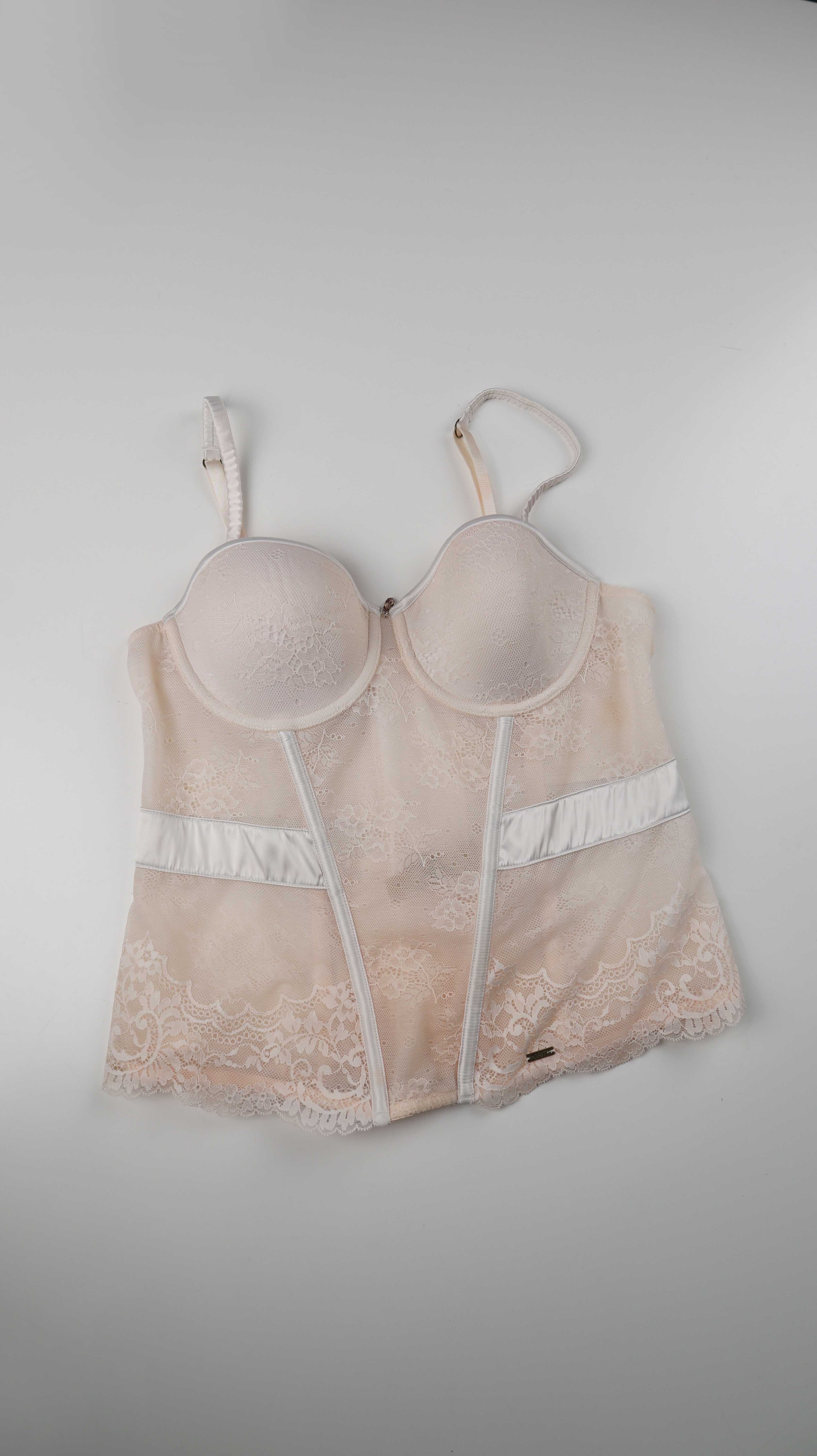 Hunkemöller 75 B Korsett Dessou BH Unterwäsche rosa Altrosa Noir