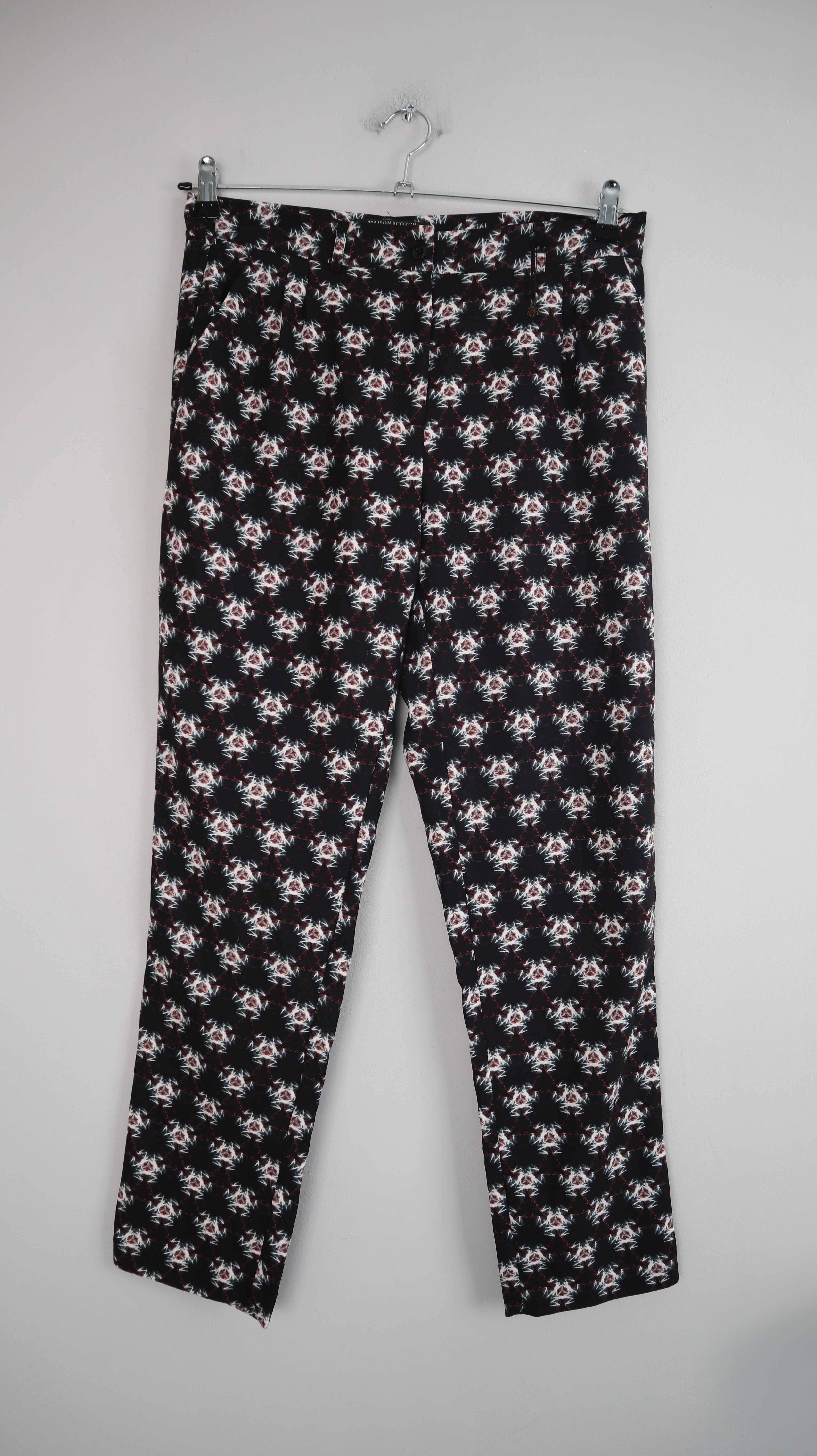 Maison Scotch Hose schwarz 38 M Chino Sommerhose gemustert